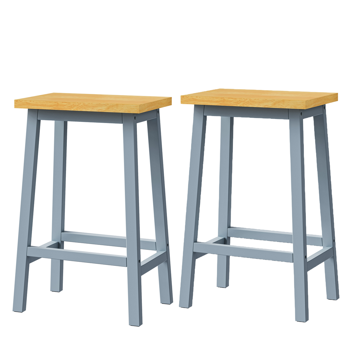 variant-group:rf-n707s003007g|Roomfitters 53" Kitchen Island with 2 Bar Stools, Drop Leaf, Power Outlet, Rolling Kitchen Cart Set with Storage, Grey-Blue