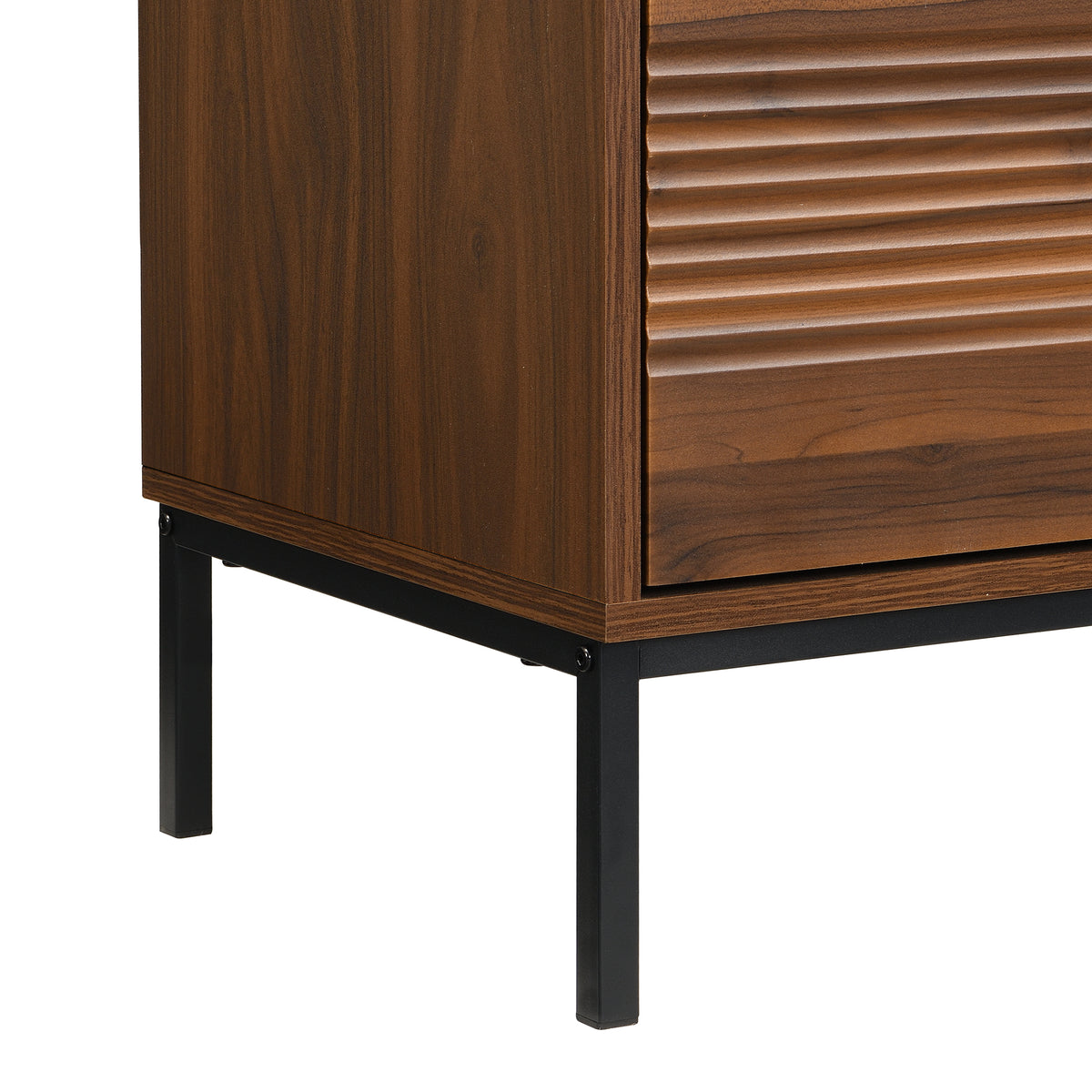 variant-group:rf-n724p360370d|Roomfitters Mid-Century Modern 70" TV Stand Console with Sliding Doors, Brown