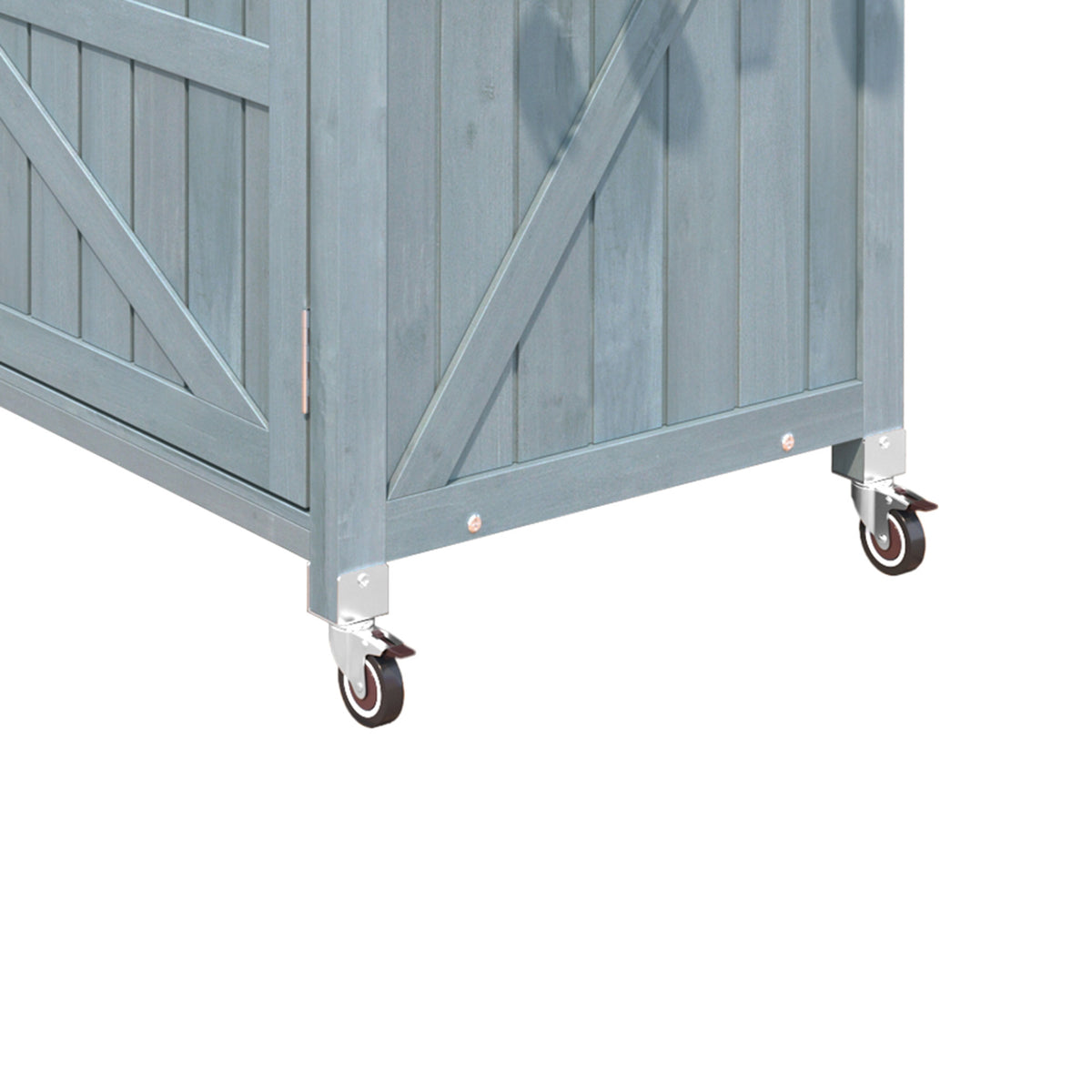 variant-group:rf-n707p250628g|Roomfitters 53.3" Outdoor Kitchen Island with Raised Shelf, Wood Storage Cabinet, Stainless Steel Top, Rolling Grill Cart, Grey Blue