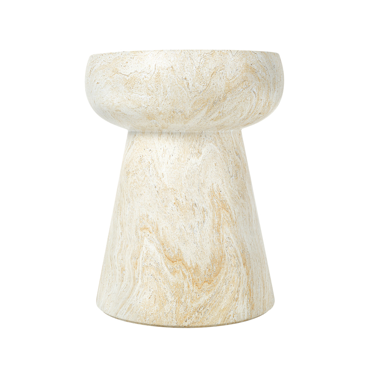 variant-group:rf-n711p422070m|Roomfitters Modern Yellow Mushroom Concrete Side Table, Geometric Pedestal End Table, MgO Travertine Texture Stool