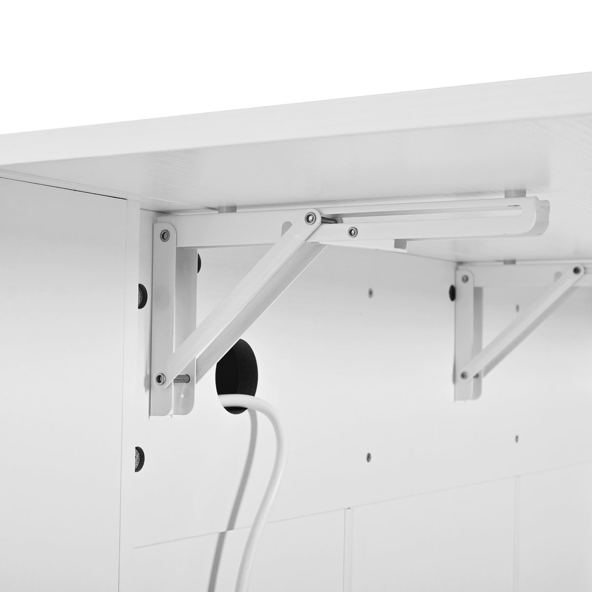 variant-group:rf-n711p437715k|Roomfitters 47.2-Inch Counter Height Bar Cabinet, White Sideboard Buffet Table, Foldable Drop Leaf, Built-In Power