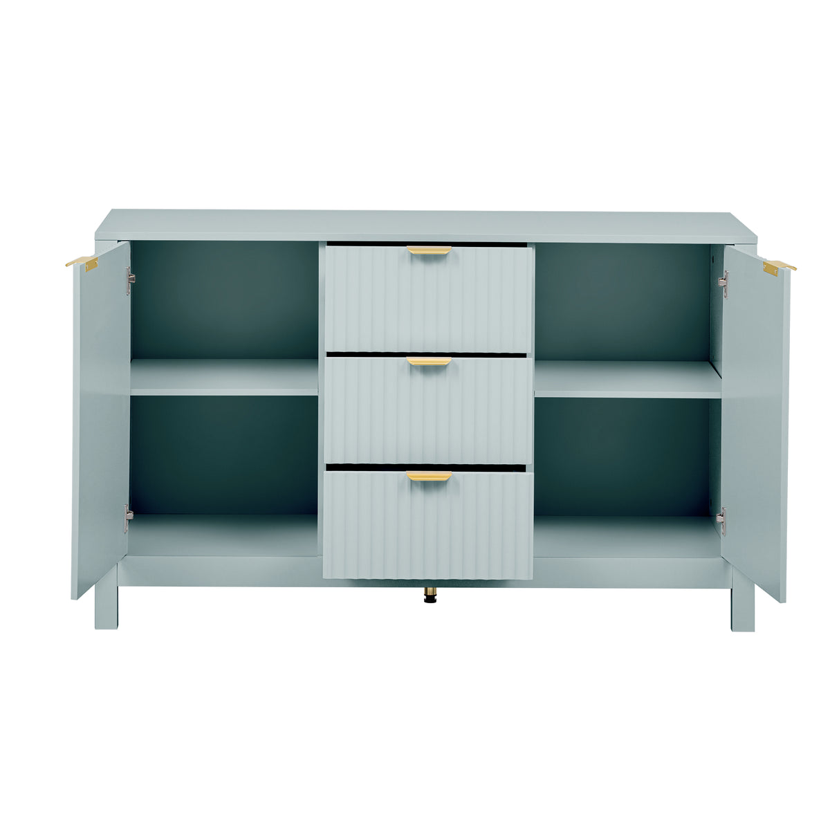 variant-group:rf-n711p269066c|Roomfitters Sideboard Buffet Cabinet with 3 Drawers, Mid-century Modern Fluted Accent Storage for Kitchen & Dining, Cyan
