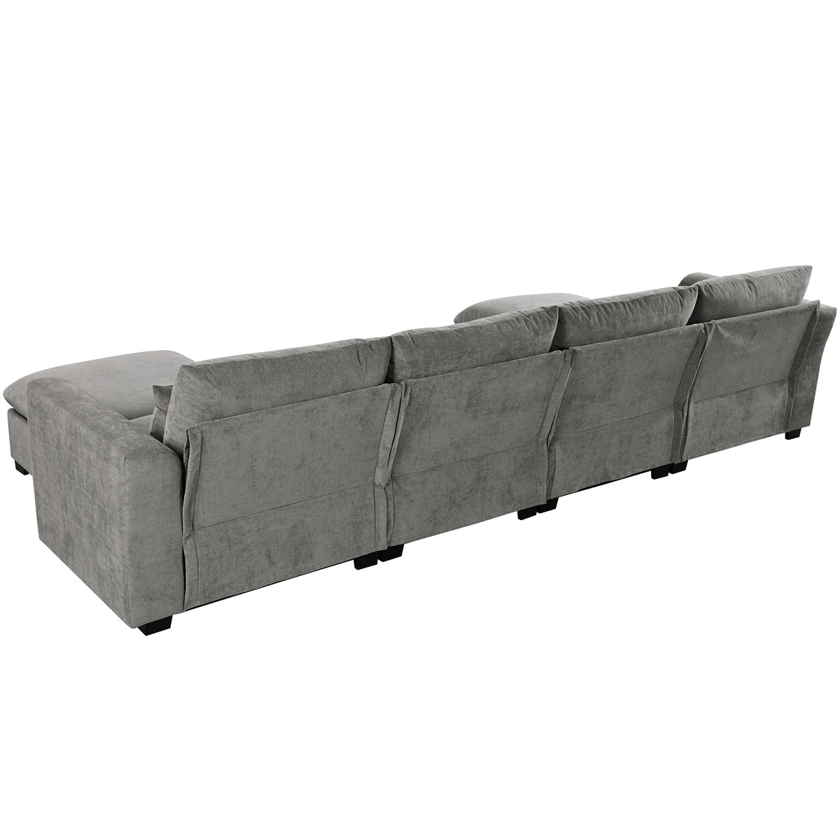 Roomfitters U-Shaped Modular Corner Sofa with Two Ottomans, Freely Transformable for Living Rooms, Studies, Home Theaters, Gray Roomfitters
