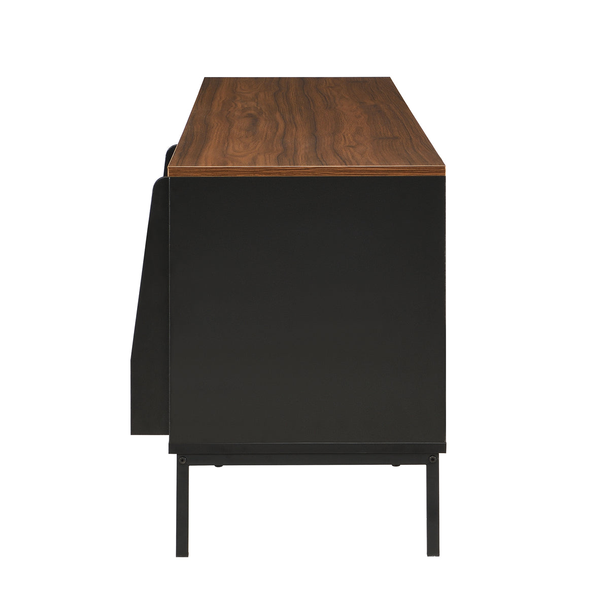 variant-group:rf-n724p360370b|Roomfitters Mid-Century Modern 70" TV Stand Console with Sliding Doors, Black