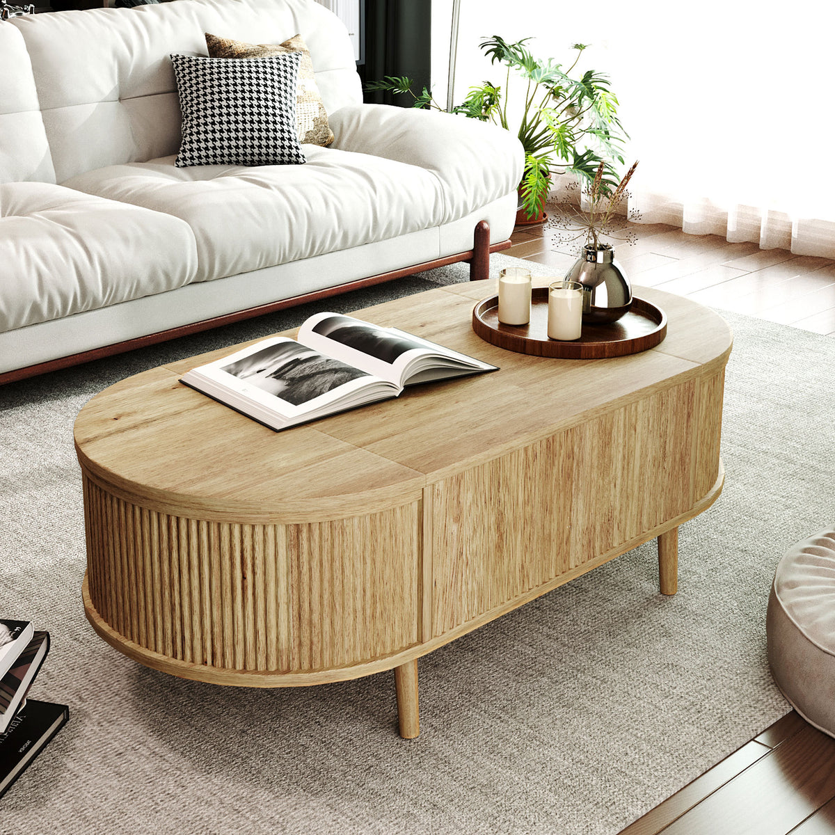 variant-group:rf-n724p416050d|Roomfitters Minimalist Oval Lift-Top Coffee Table with Wood Wave Grain Finish, Acacia Wood
