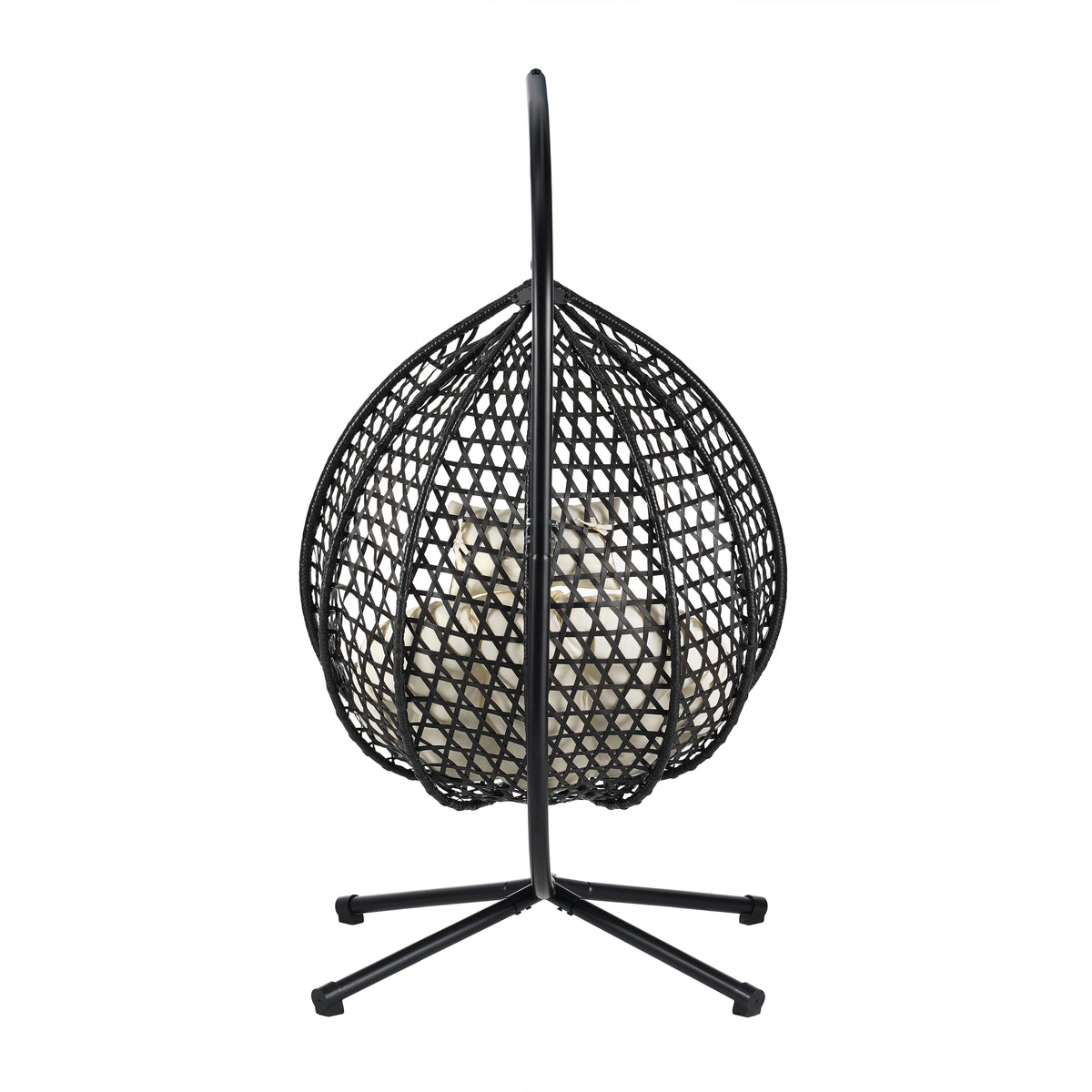 variant-group:rf-n711p255131a|Roomfitters Versatile Hanging Egg Chair for Indoor and Outdoor Use, Black+Beige