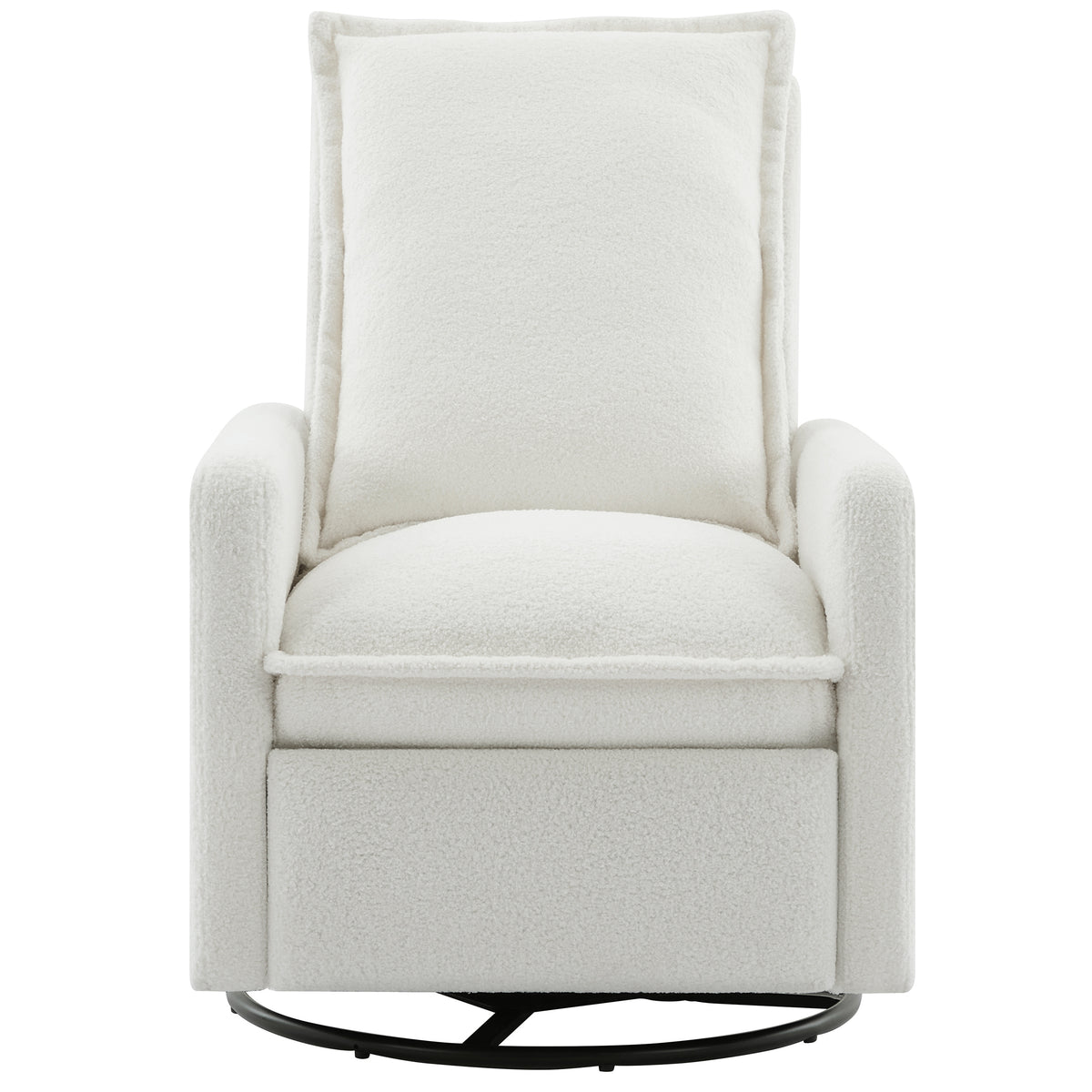 variant-group:rf-n701p348238k|Roomfitters Swivel Rocker Recliner Chair, Glider Rocking Armchair, Teddy Fleece Nursery Reclining Lounge Accent Chair, White