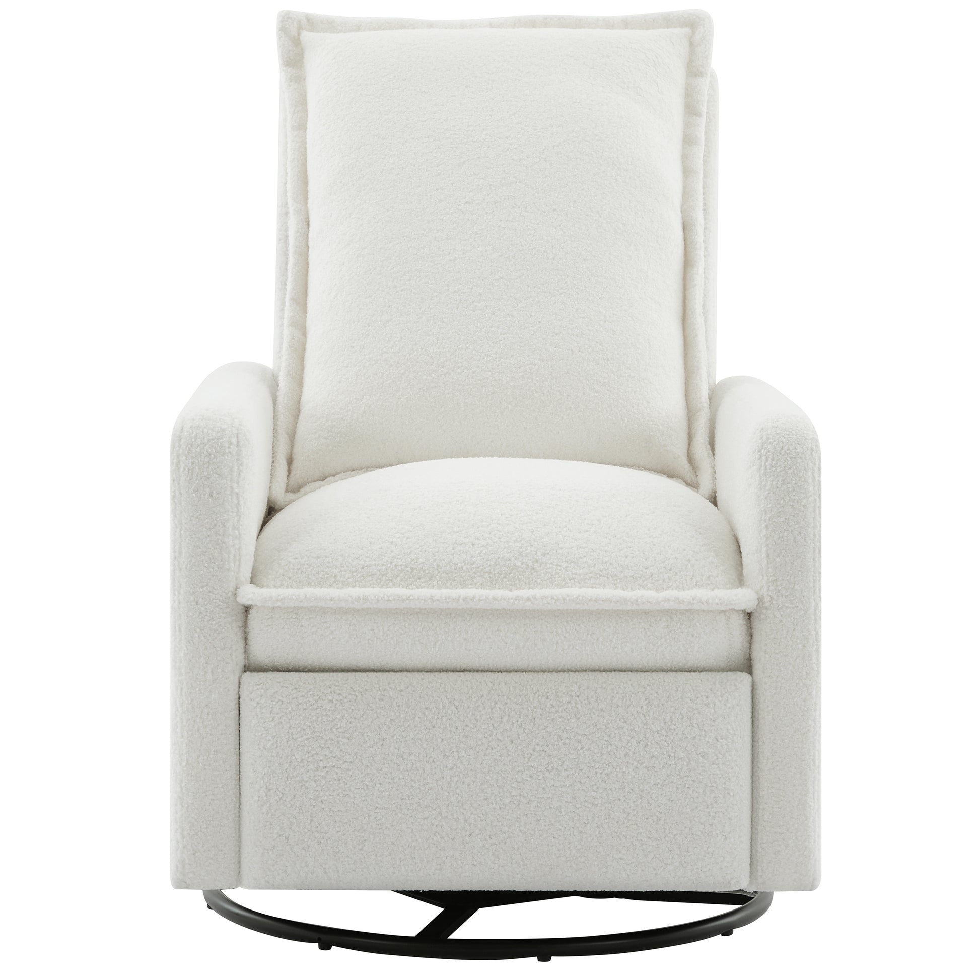 variant-group:rf-n701p348238k|Roomfitters Swivel Rocker Recliner Chair, Glider Rocking Armchair, Teddy Fleece Nursery Reclining Lounge Accent Chair, White