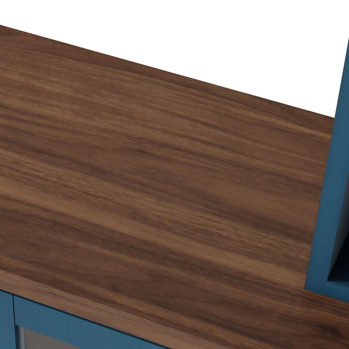 Roomfitters 95.5"W Large Wall Unit Entertainment Center, 39" LED Fireplace, Navy Blue Roomfitters