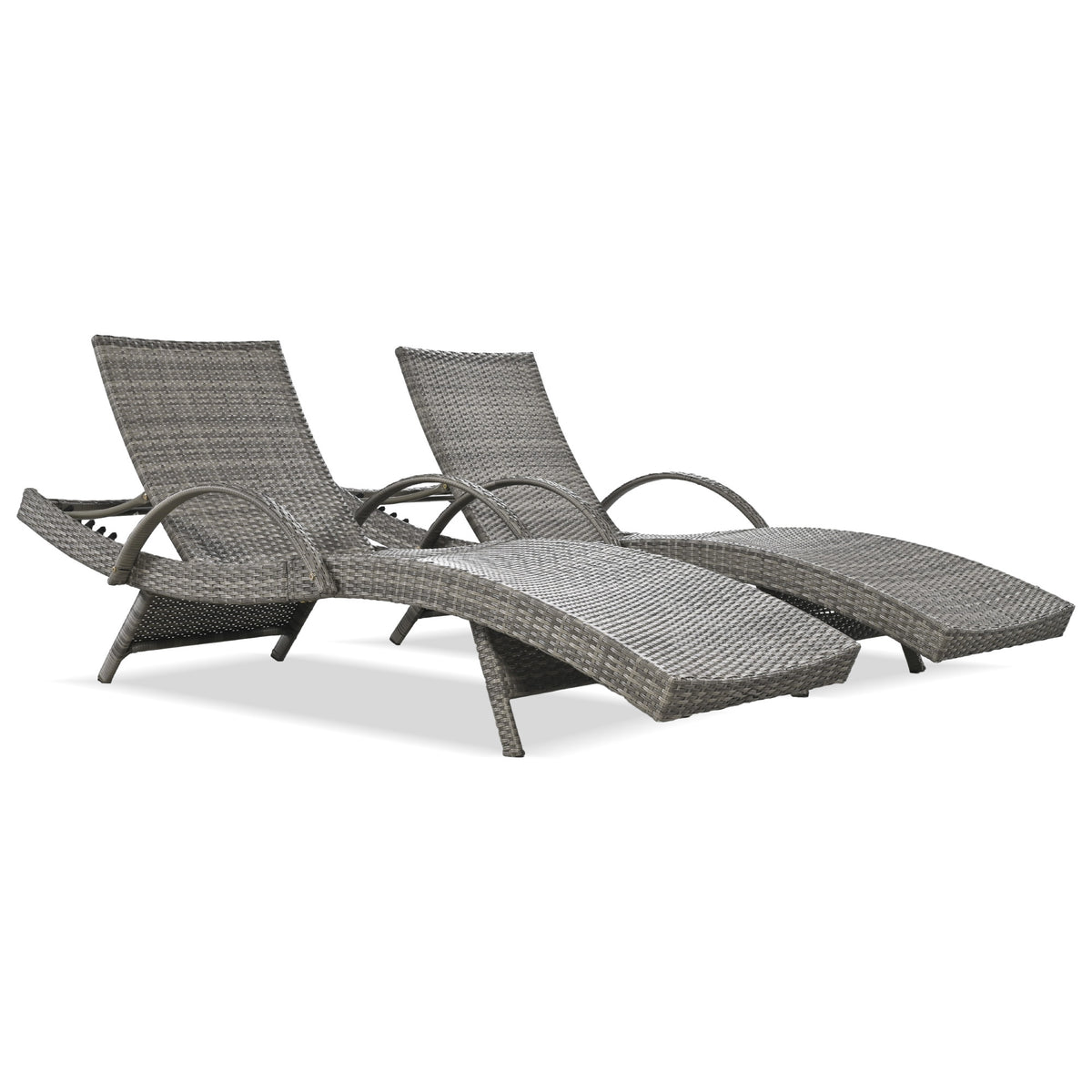 variant-group:rf-n707wf321204aae|Roomfitters 80" Outdoor Wicker Chaise Lounge Chairs, Set of 2, Reclining Patio Chairs with Pull-Out Table, Grey