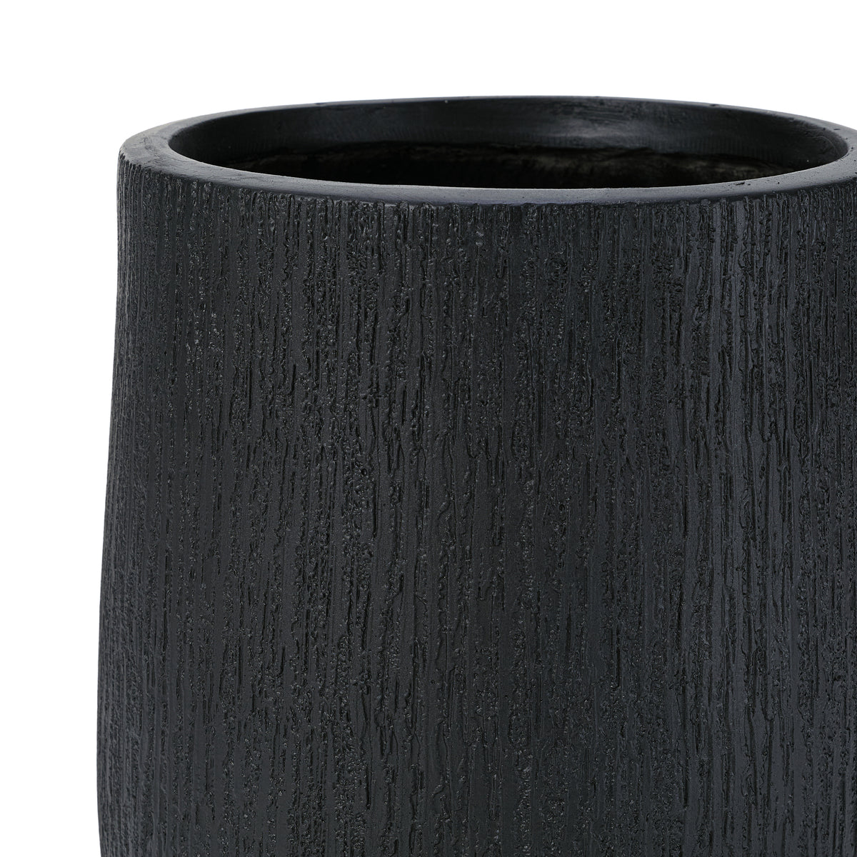 variant-group:rf-n711p406659b|Roomfitters Modern Egg-Shaped MGO Planter Set, 3-Piece Textured Faux Stone Flower Pots, Black Patio Garden Urns