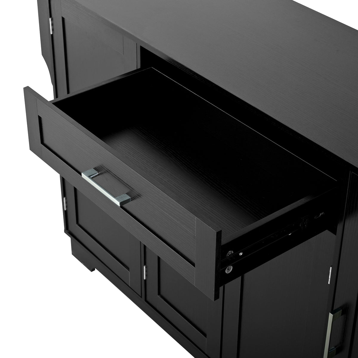 variant-group:rf-n711p437643b|Roomfitters Modern Contemporary Black Melamine MDF Sideboard Buffet Cabinet Dining Room Storage Kitchen Credenza