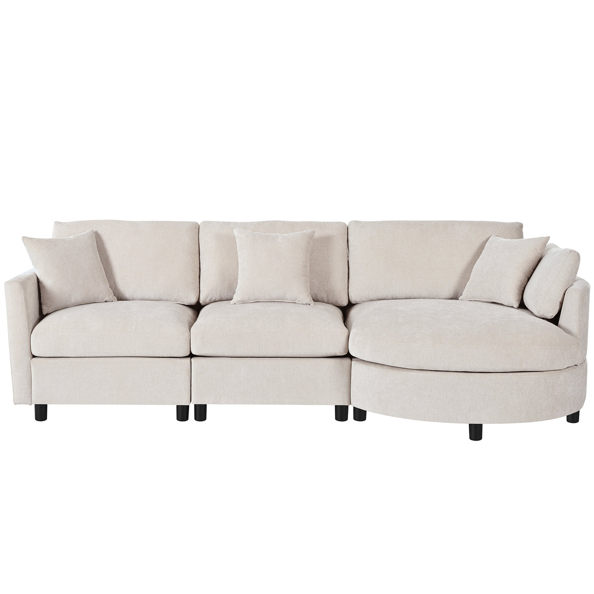 variant-group:rf-n711wy000461aaa|Roomfitters 107" Chenille Fabric 3-Piece Sectional Sofa, Modern Large L-Shaped Couch with Rounded Curved Chaise, Beige