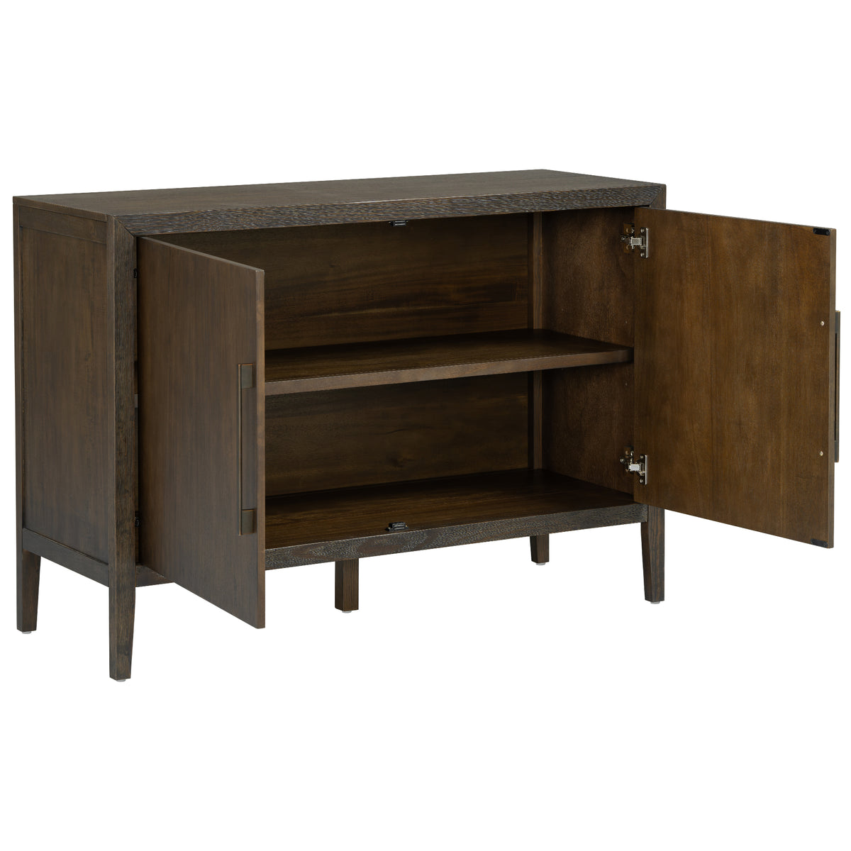 variant-group:rf-n711p410389b|Roomfitters 47.25-Inch Farmhouse Sideboard, 2-Door Buffet Cabinet, Dark Brown Wooden Storage Console, Metal Handles
