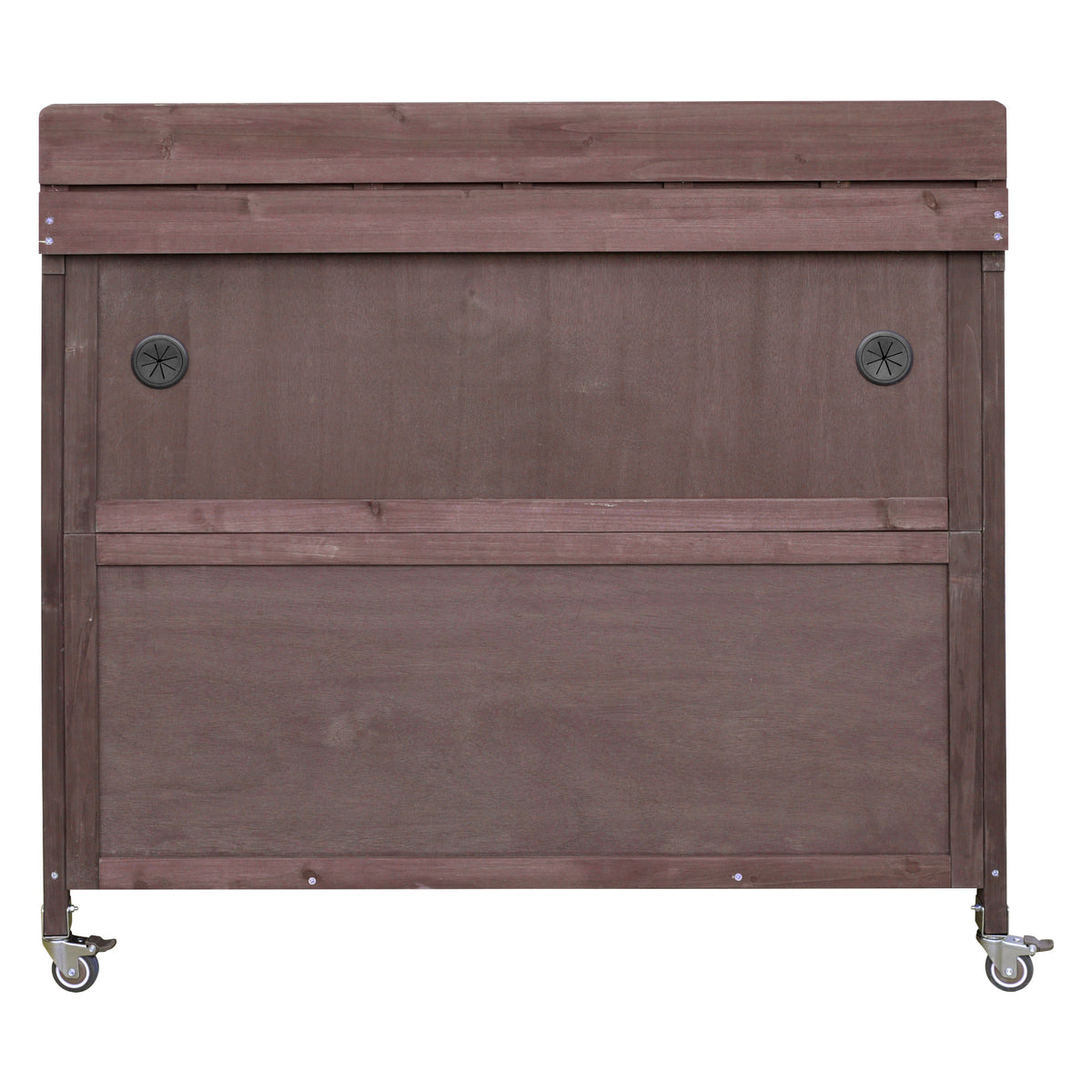 variant-group:rf-n707p370273z|Roomfitters 39.4" Grill Cart, Outdoor Kitchen Island with Stainless Steel Top, BBQ Prep Station with Storage Cabinet, Brown