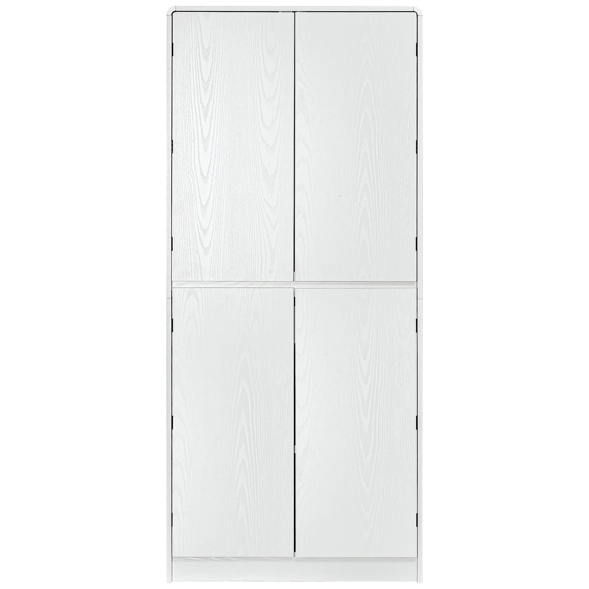 variant-group:rf-n707s000021w|Roomfitters 72" Tall Farmhouse Kitchen Pantry Cabinet with Curved Profile & 8 Door Shelves, White