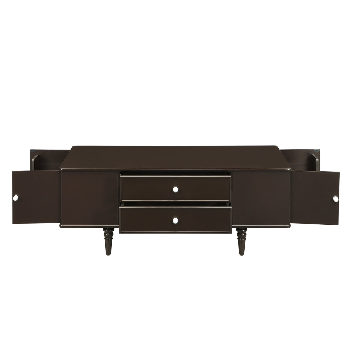 variant-group:rf-n724p286418d|Roomfitters Modern Rectangle Coffee Table with 4 Drawers and Hidden Side Storage, Solid Wood Legs, Brown