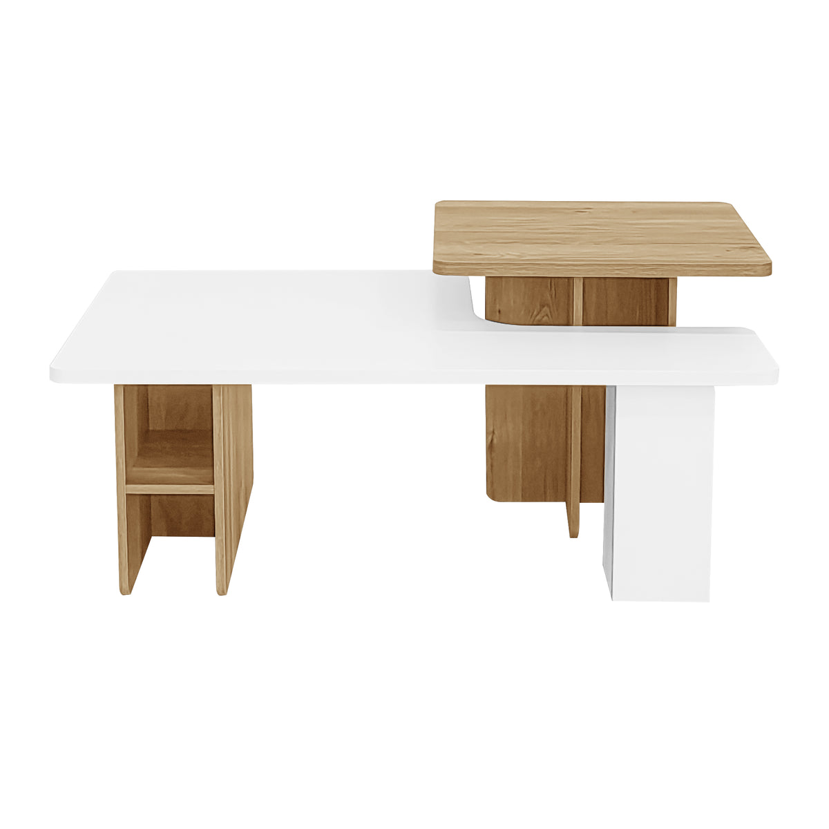 variant-group:rf-n724p294661k|Roomfitters Farmhouse Nesting Coffee Table Set of 2, Rectangle Wood Finish Accent Tables for Living Room and Sofa Side, White