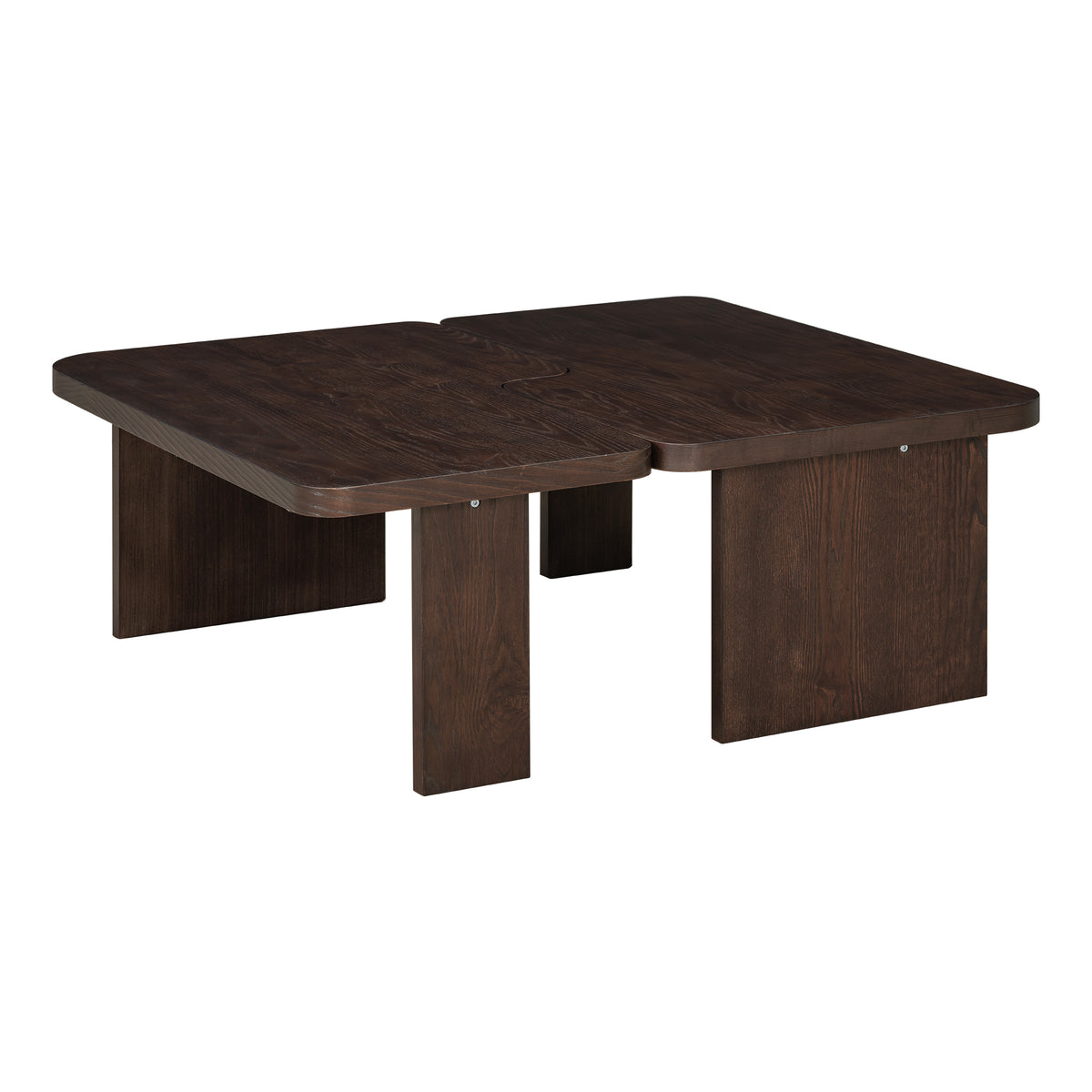 variant-group:rf-n724p232174p|Roomfitters Minimalist Coffee Table Set, Rectangular Center Table with Two-Tone Design, Espresso