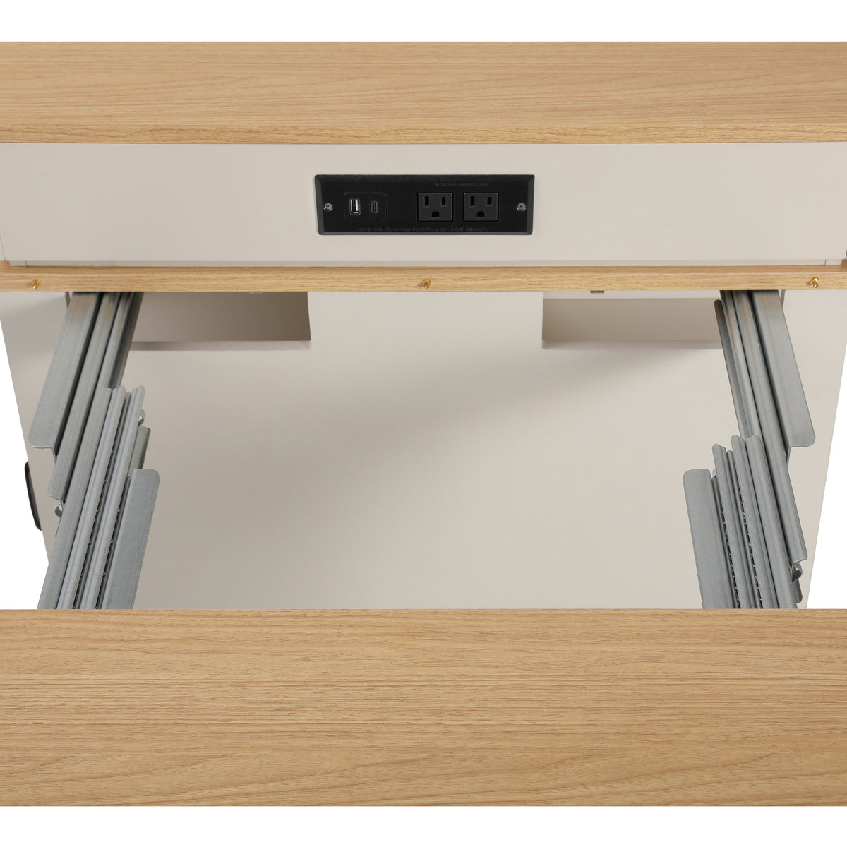 variant-group:rf-n707s000017w|Roomfitters 59.5" Kitchen Island with 41.8" Extendable Dining Table, Double-Sided Storage, Power Outlet, 2 Drawers, White