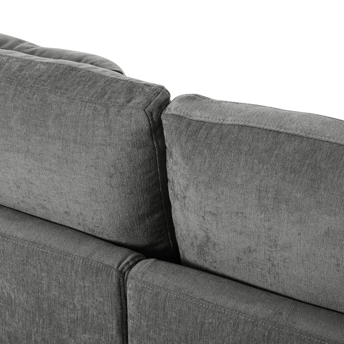 variant-group:rf-n711wy000461aae|Roomfitters 107" Chenille Fabric 3-Piece Sectional Sofa, Modern Large L-Shaped Couch with Rounded Curved Chaise, Grey