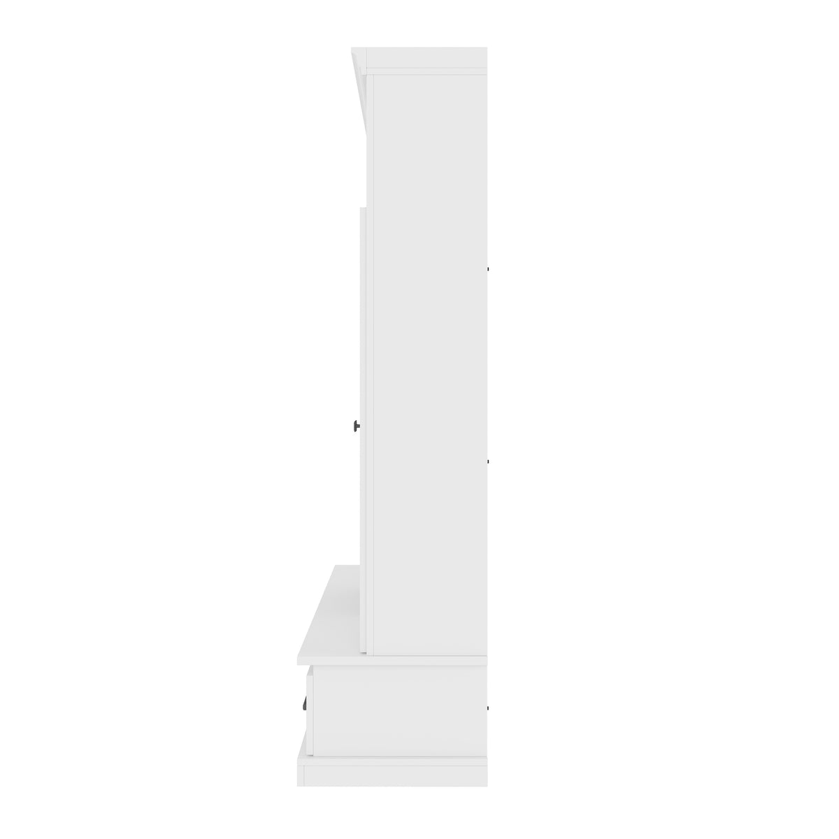 variant-group:rf-n724sj000139aak|Roomfitters 78.7" Hall Tree with Bench, 5 Cubbies, 4 Doors, 5 Drawers, Adjustable Shelves, White