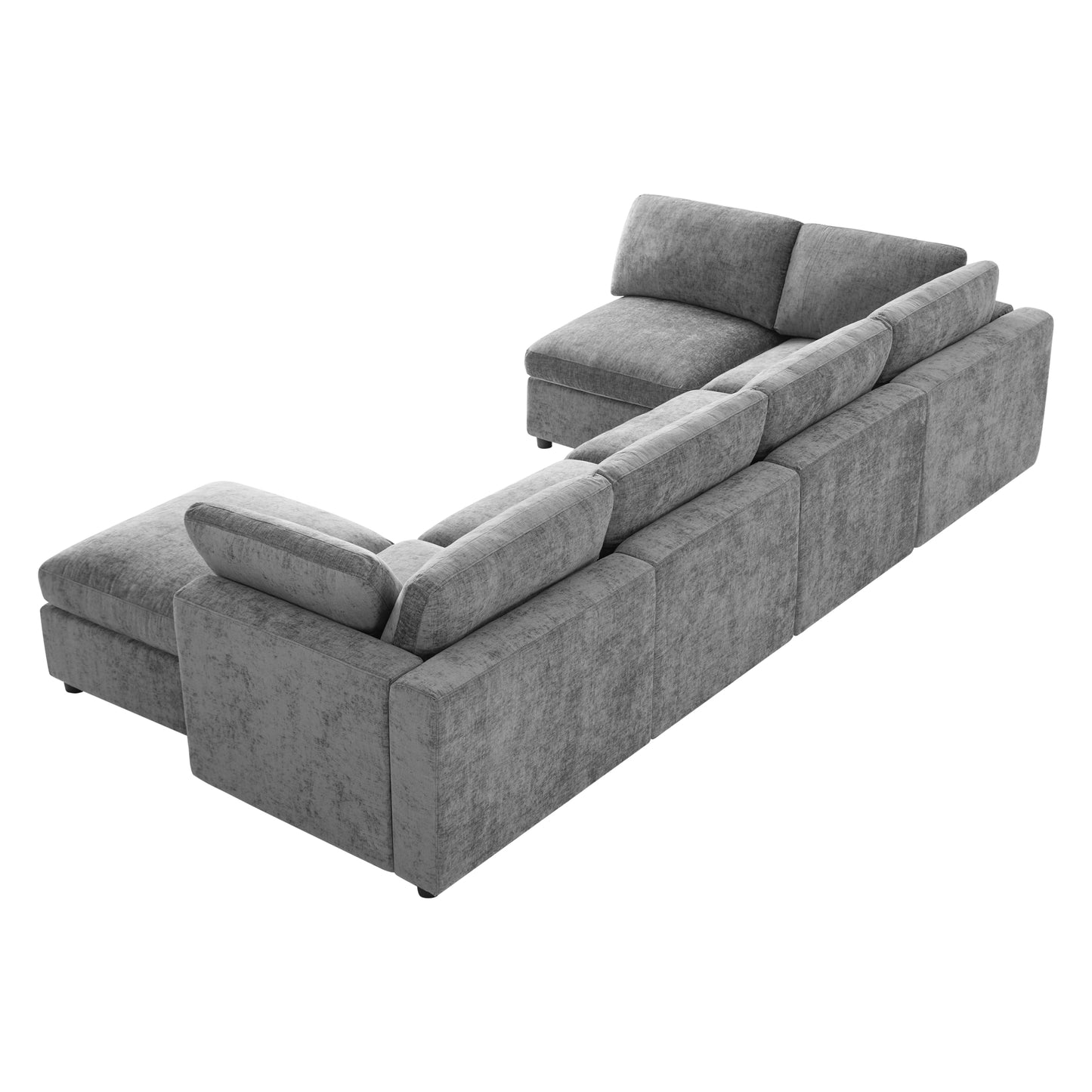 variant-group:rf-n723s9792g|Roomfitters 129 Inch Oversized U-Shaped Modular Sectional Sofa, Large Upholstered Living Room Seating Couch Furniture, Gray