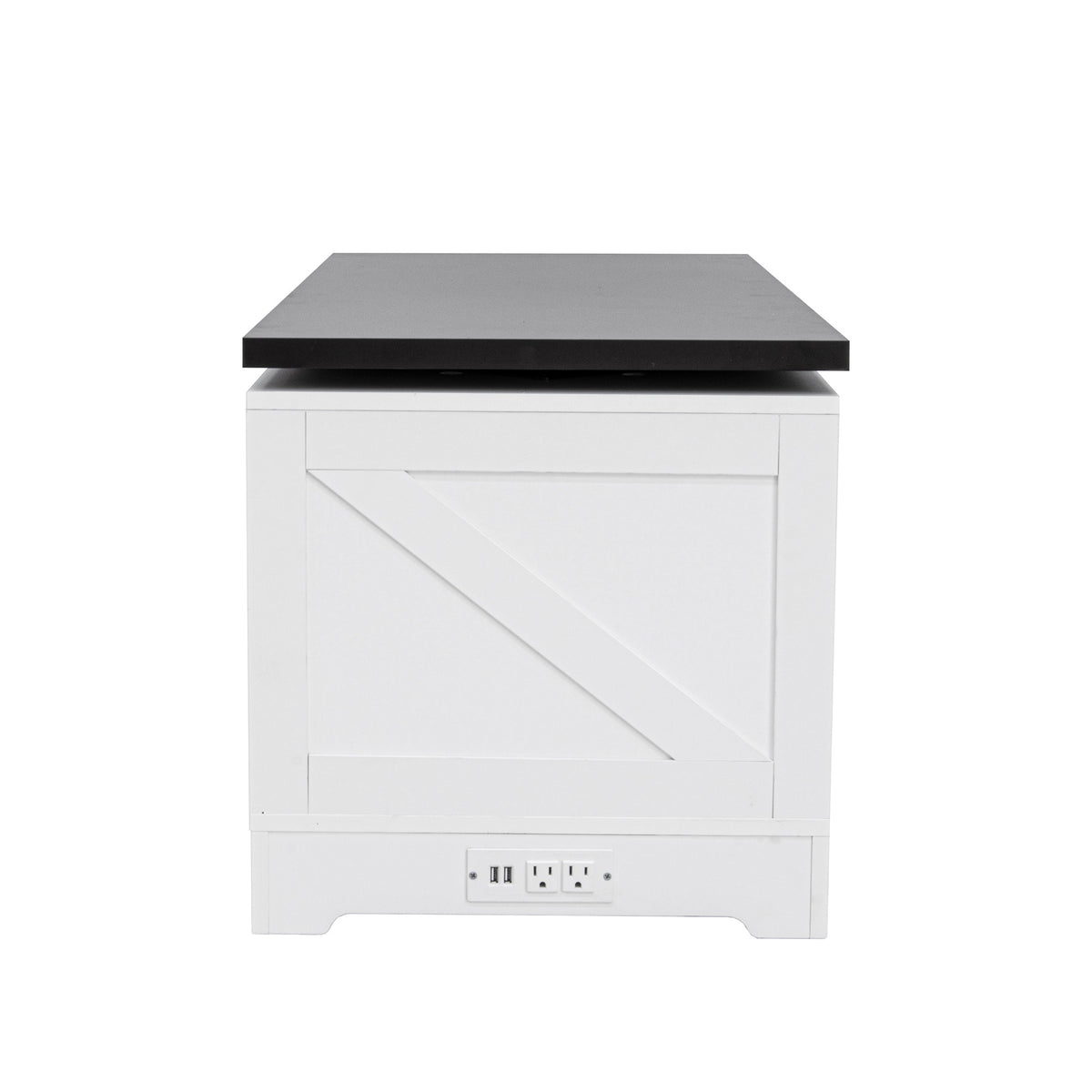 variant-group:rf-n724p351732k|Roomfitters Farmhouse Lift Top Coffee Table with Barn Doors and Outlets, White & Black
