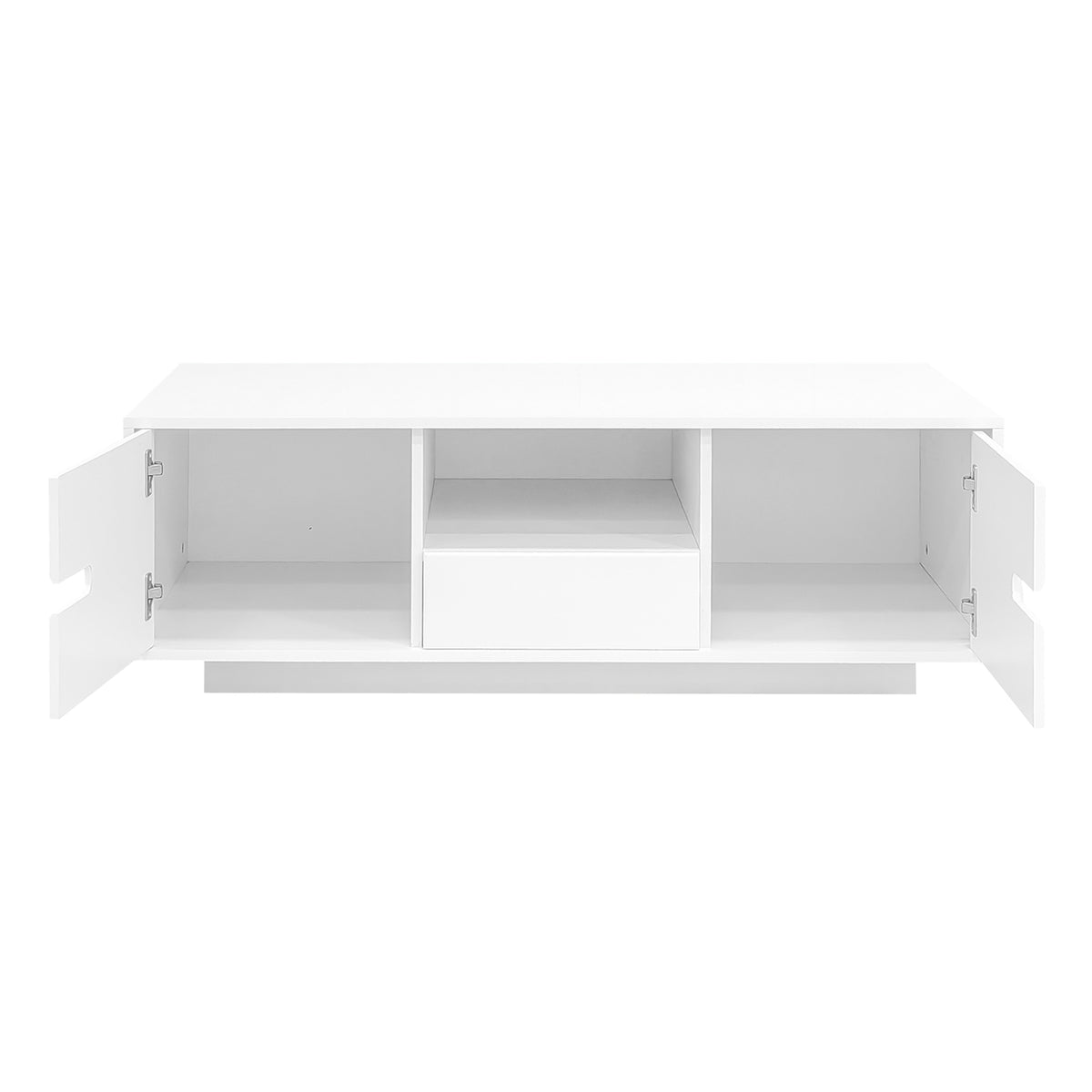 variant-group:rf-n724p294656k|Roomfitters Modern Glossy Coffee Table with Storage Space and Light Accent, Rectangle Center Table for Living Room, White