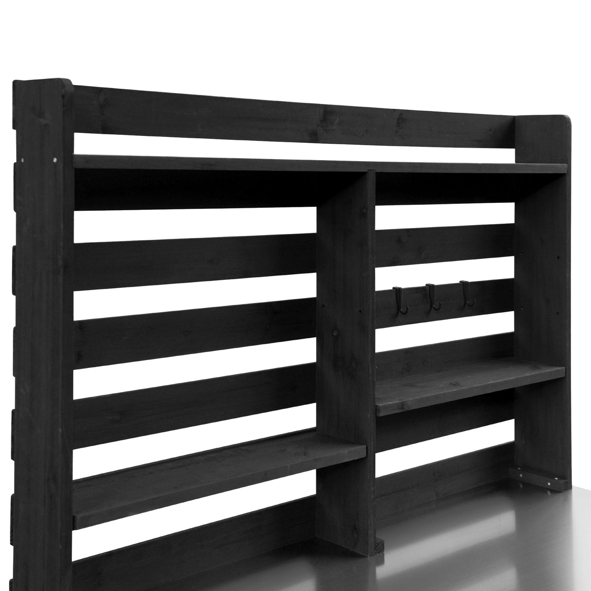 Roomfitters 64.9" Outdoor Potting Bench & Kitchen Island with Stainless Steel Top, Propane Rack & Lockable Wheels, Black