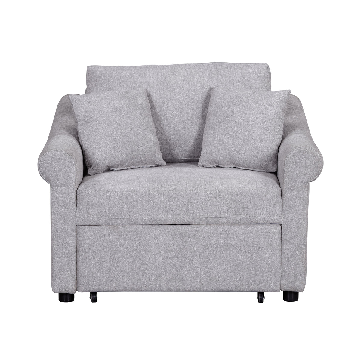 variant-group:rf-n701bs701p468429e|Roomfitters Chenille Convertible Sleeper Chair, 3 in 1 Single Sofa Bed Lounger, Adjustable Backrest Pull Out Bed, Gray
