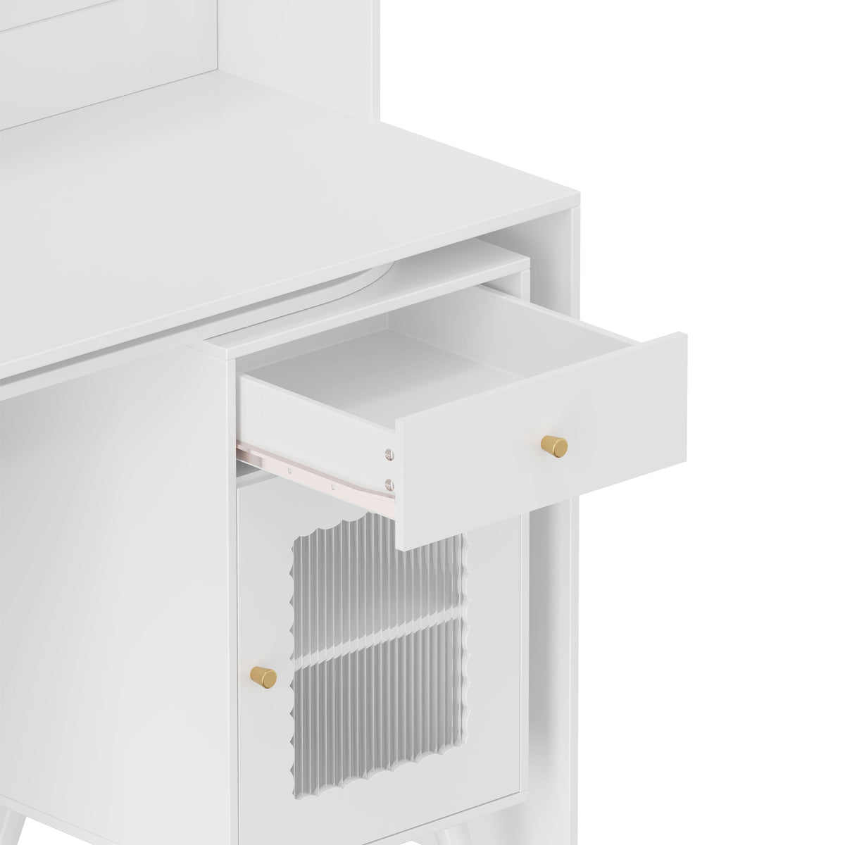 variant-group:rf-n733s363716k|Roomfitters Rotating L-Shaped Computer Desk with Shelves and Storage, 90° Swivel Office Writing Desk, White