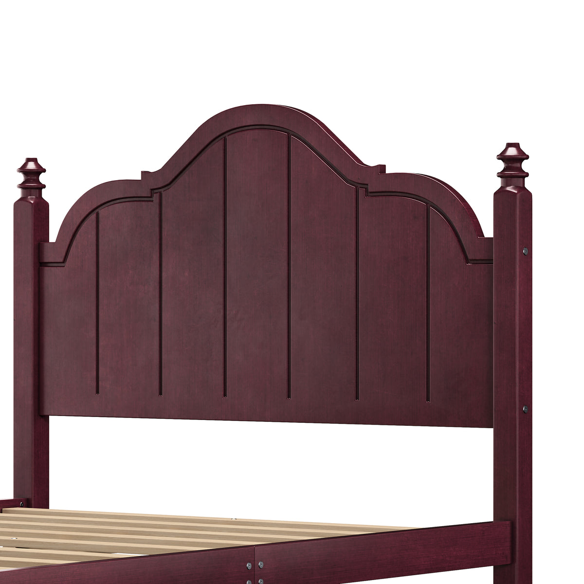variant-group:rf-n733p360927p|Roomfitters Full Wood Platform Bed Frame with Curved Headboard, Vintage Style Slat Support, No Box Spring Required, Espresso