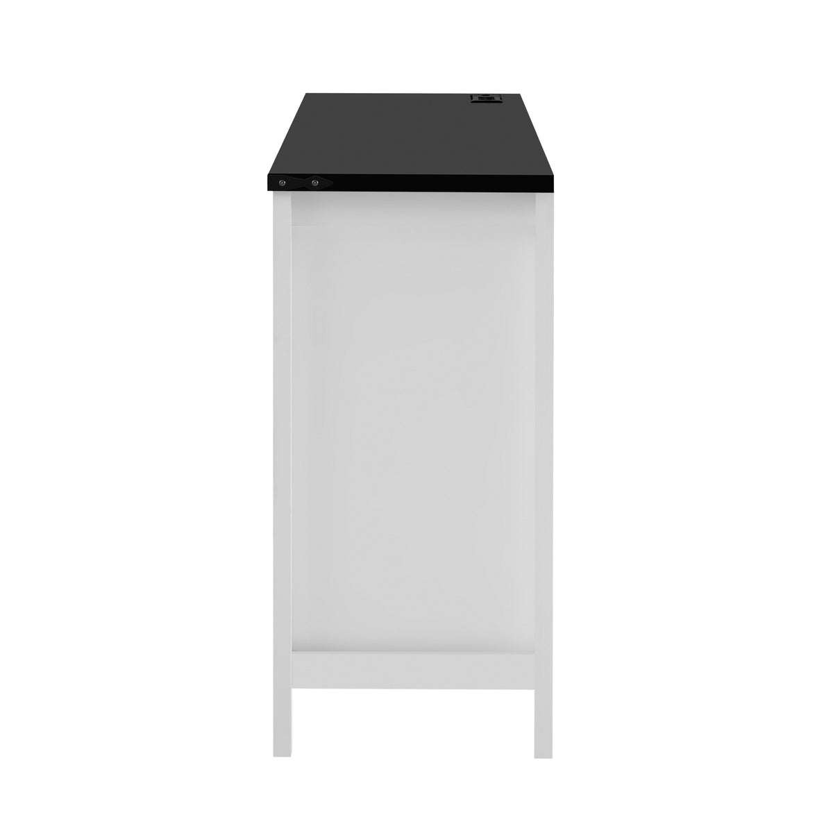 variant-group:rf-n711p347407k|Roomfitters 59" Sideboard Buffet Cabinet with 4 Door & Open Storage, Modern Farmhouse Industrial Coffee Bar Station, White+Black