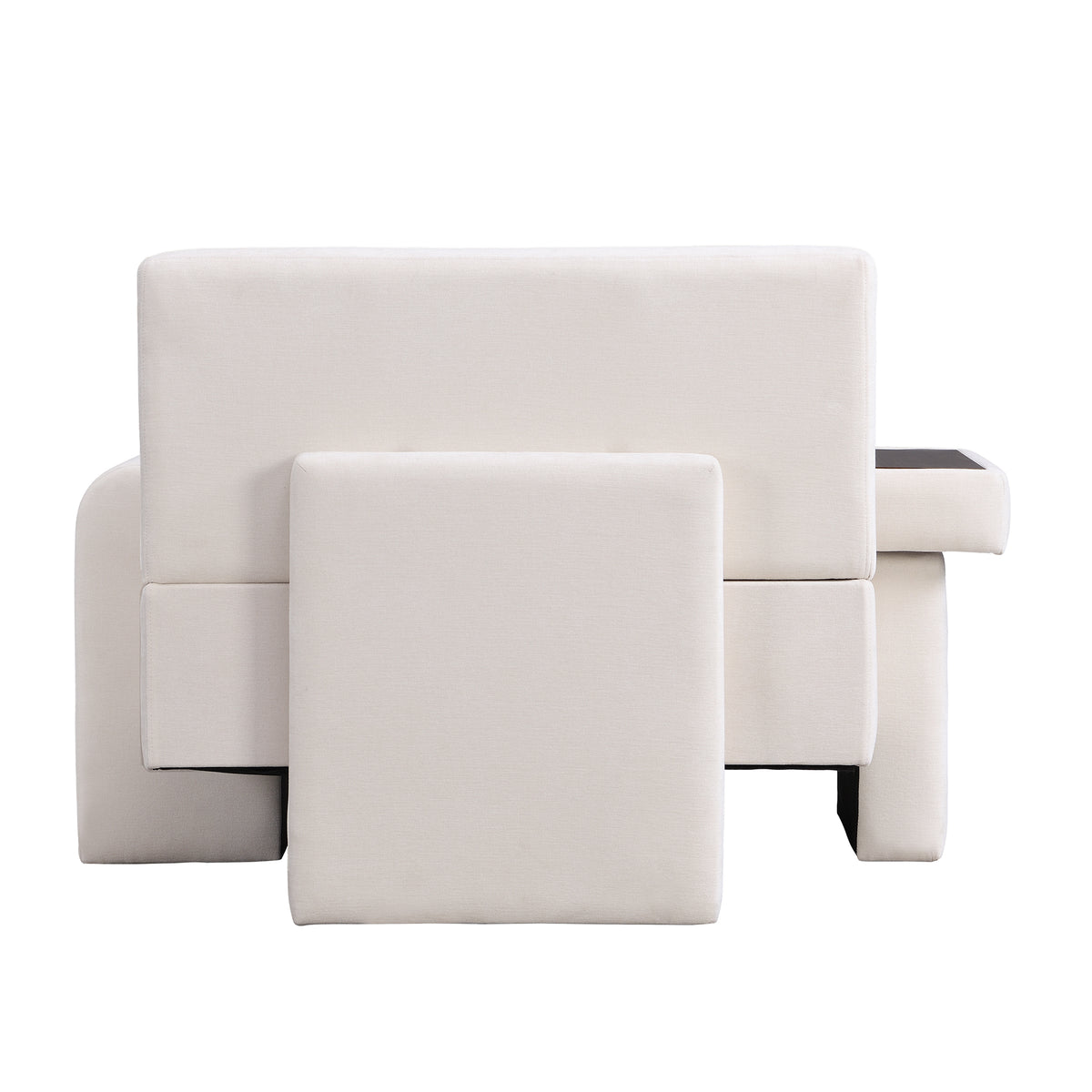 variant-group:rf-n724sj000130aaa|Roomfitters Oversized Mid-Century Armchair 48” Wide with Soft Cushion and Wood Frame, Lounge Reading Chair, Beige