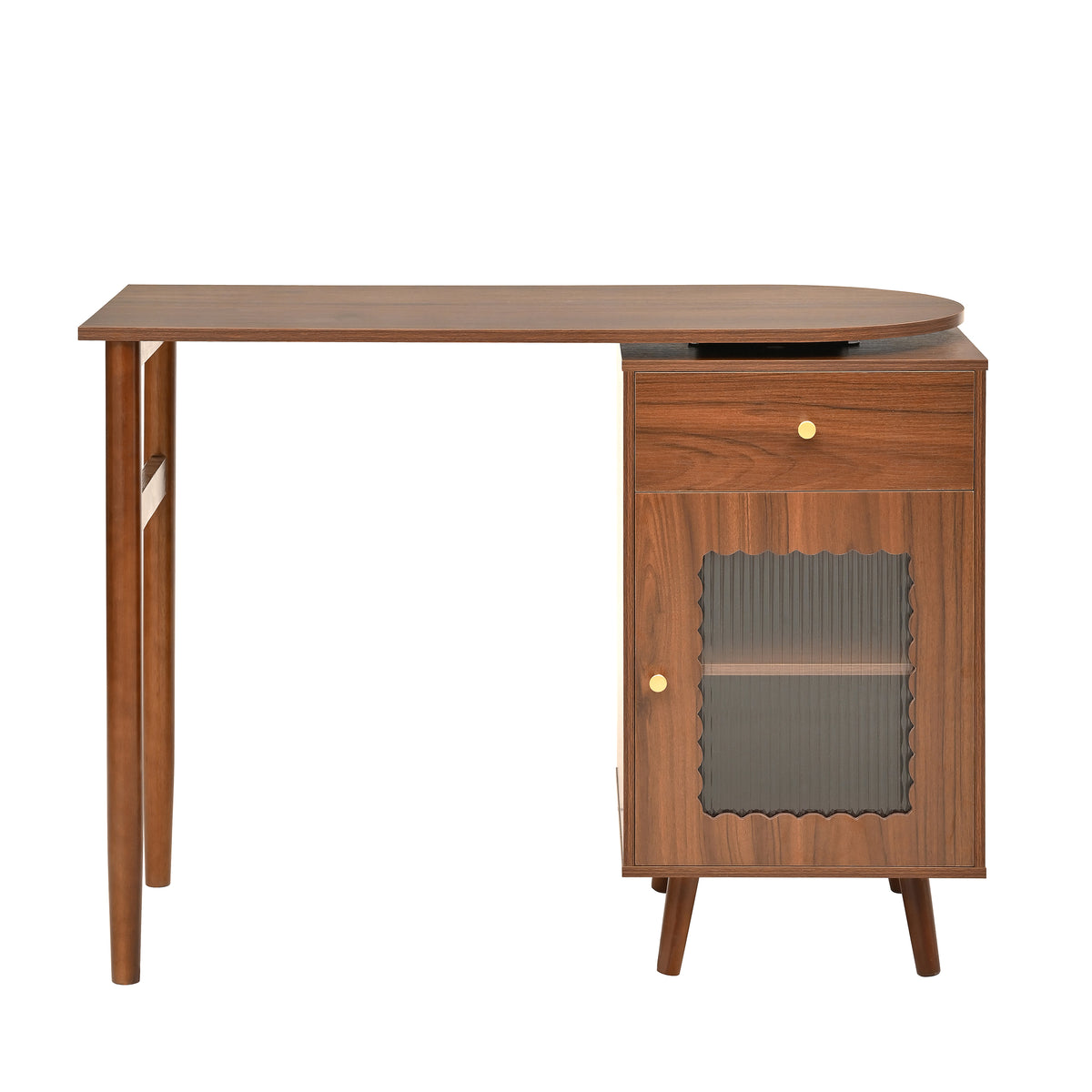 variant-group:rf-n733s363716d|Roomfitters Rotating L-Shaped Computer Desk with Shelves and Storage, 90° Swivel Office Writing Desk, Walnut