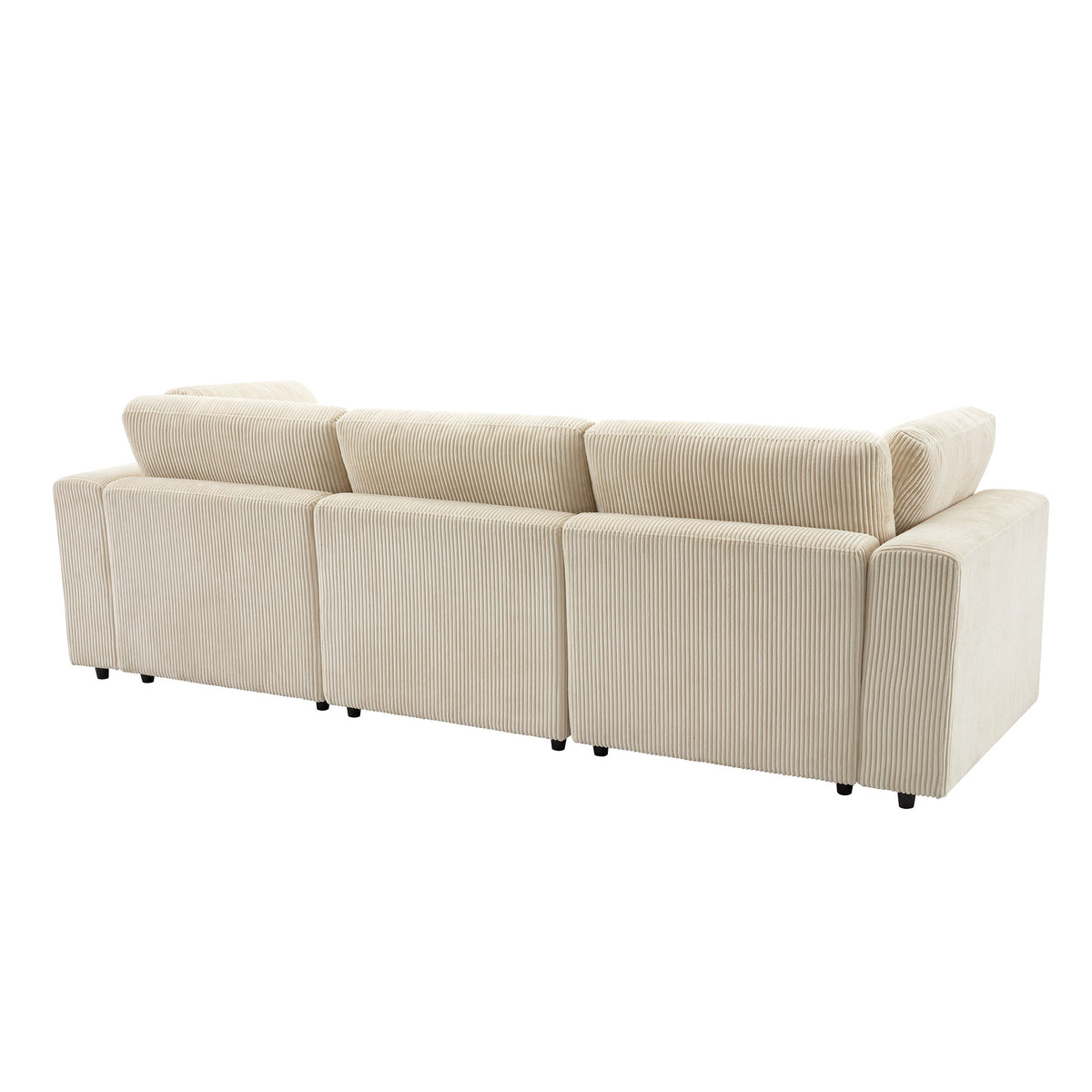 variant-group:rf-n711wy000403aaa|Roomfitters 105'' 3-Seater Sofa with Removable Back Cushions and 5 Pillows for Living Room, Apartment, Spacious Space, Beige
