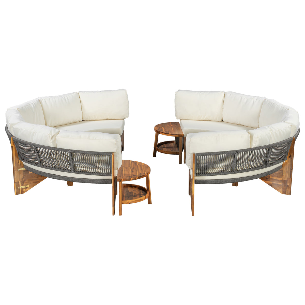 variant-group:rf-n711wy000468aaa|Roomfitters 3-Piece Outdoor Sofa Set for 6, Half-Moon Patio Conversation Set, Beige Cushions, Rope Woven Steel Sectional