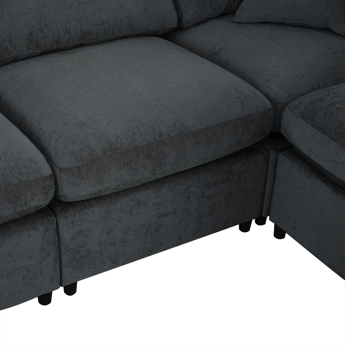 variant-group:rf-n711wy000453aae|Roomfitters 7-Seater Modular Sectional Sofa with Ottoman, Extra Large L-Shape Chenille Upholstered Couch, Gray