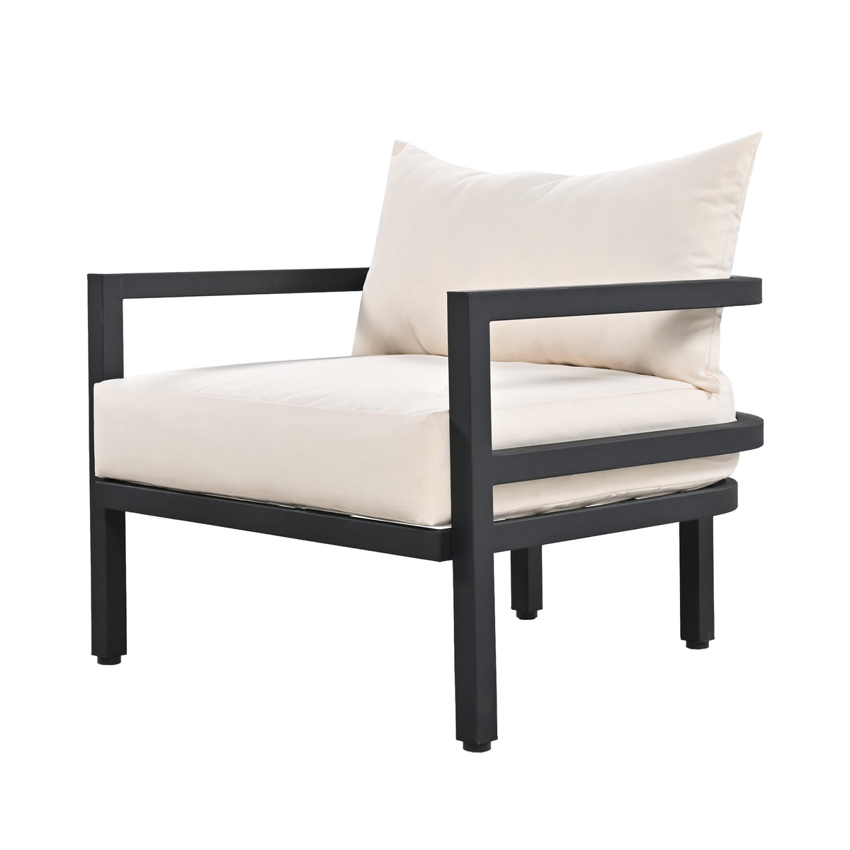 variant-group:rf-n711wy000470aaa|Roomfitters 4-Piece Outdoor Steel Sofa Set with Coffee Table, 3-Seater Couch and 2 Armchairs for Patio Garden, Beige