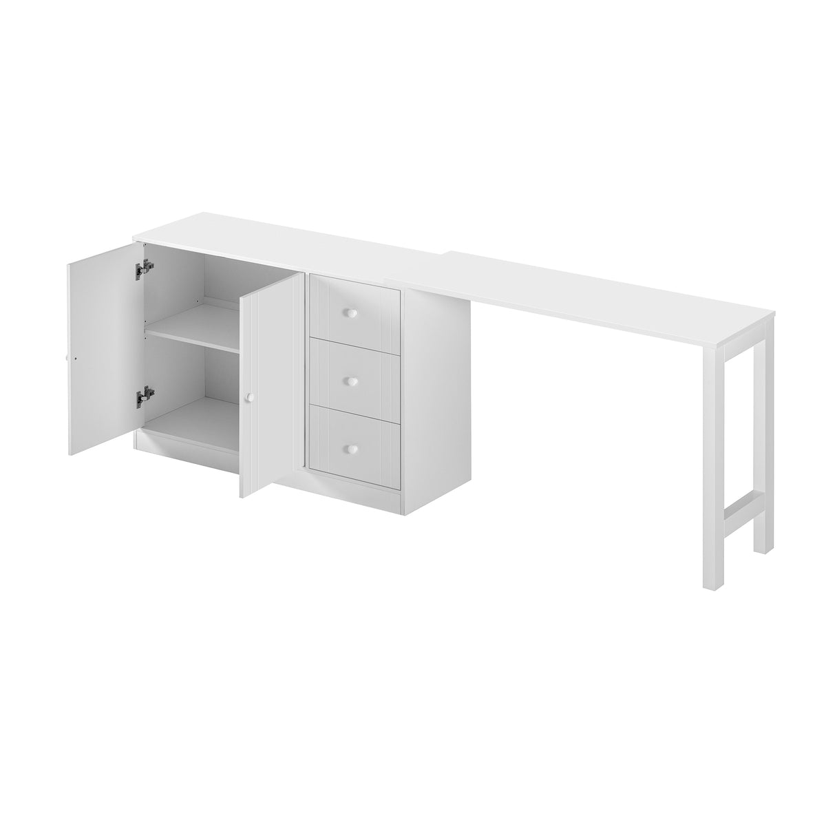 variant-group:rf-n711p334768k|Roomfitters Extendable Sideboard Buffet Cabinet with Storage, Multifunctional Console Table for Dining Room, White