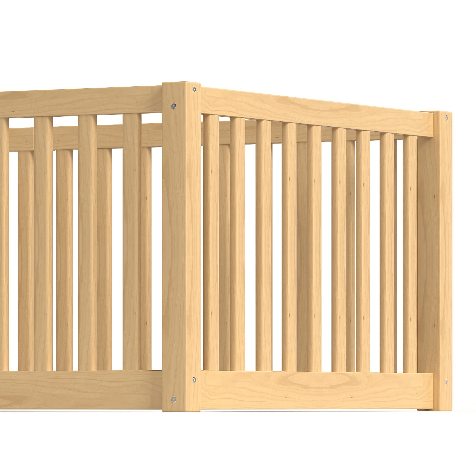variant-group:rf-w1580p417669|Roomfitters Twin Size Wooden Floor Bed with Safety Guardrails Door, Solid Wood Low Profile Toddler Bed Frame, Natural