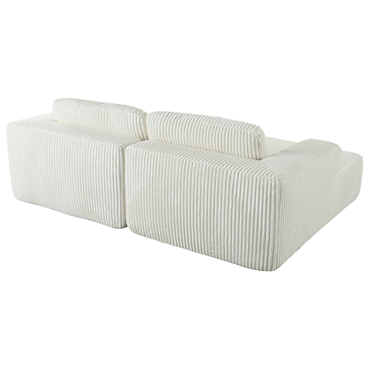 variant-group:rf-n711wy000449aak|Roomfitters Corduroy Double Sofa Bed with Pillows, Modern Convertible Couch for Living Room, Apartment, White
