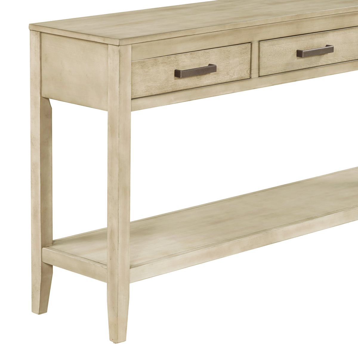 variant-group:rf-n711p410445e|Roomfitters 59.1" Farmhouse Entryway Table with 3 Drawers, Slim Console Sofa Table with Open Shelf for Hallway, Gray