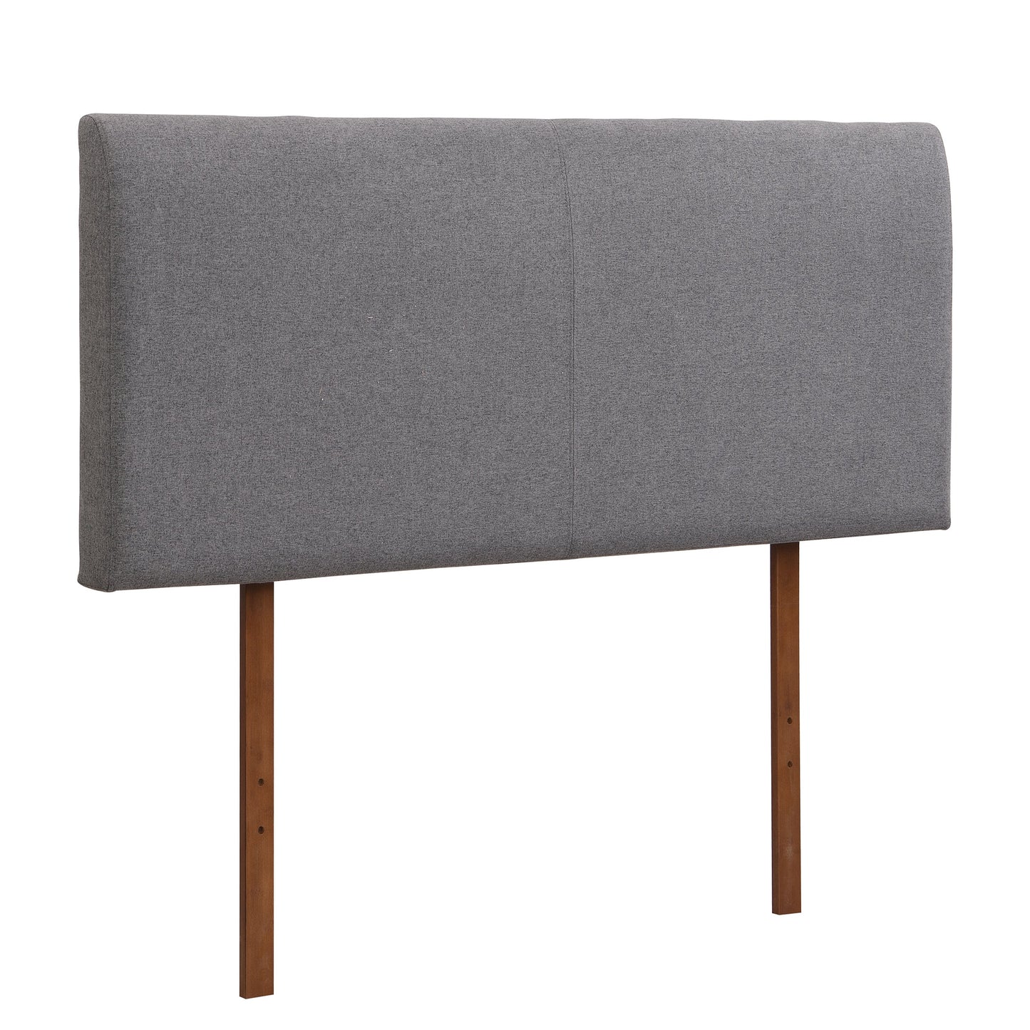 Roomfitters Full Bamboo Wood Platform Bed Frame with 12 Inch Height and Curved Upholstered Headboard, Gray Roomfitters