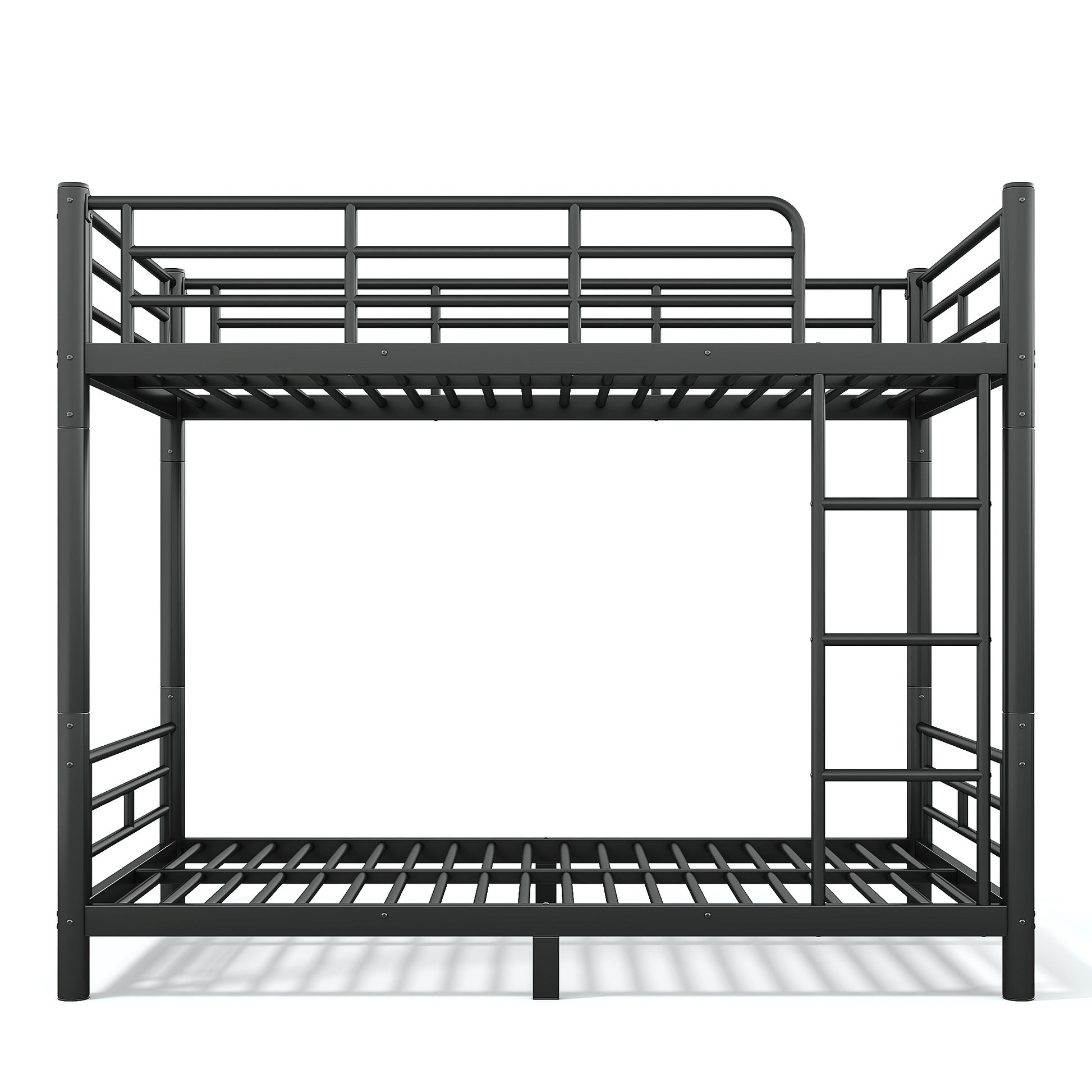 variant-group:rf-w1580p454721|Roomfitters Twin XL over Twin XL Metal Bunk Bed Frame for Teens Adults, Convertible 2 Separate Beds Round Tube, Black