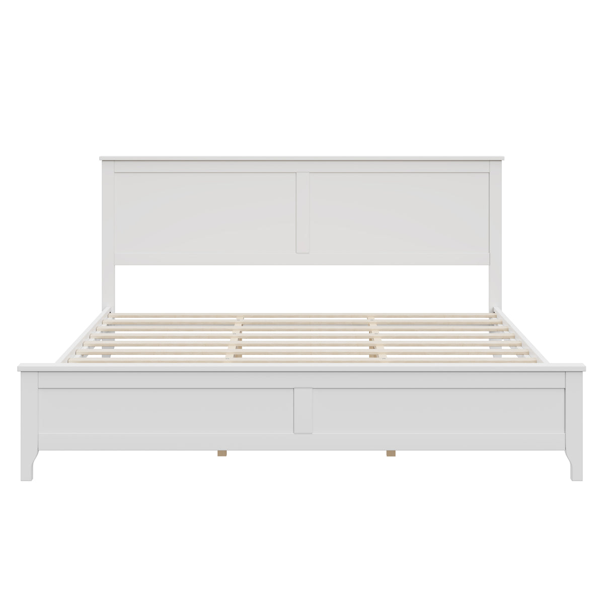 variant-group:rf-n701bs701p414277k|Roomfitters King Size Bed Frame with Paneled Headboard and Footboard, Traditional Wooden Platform Bed Frame, White