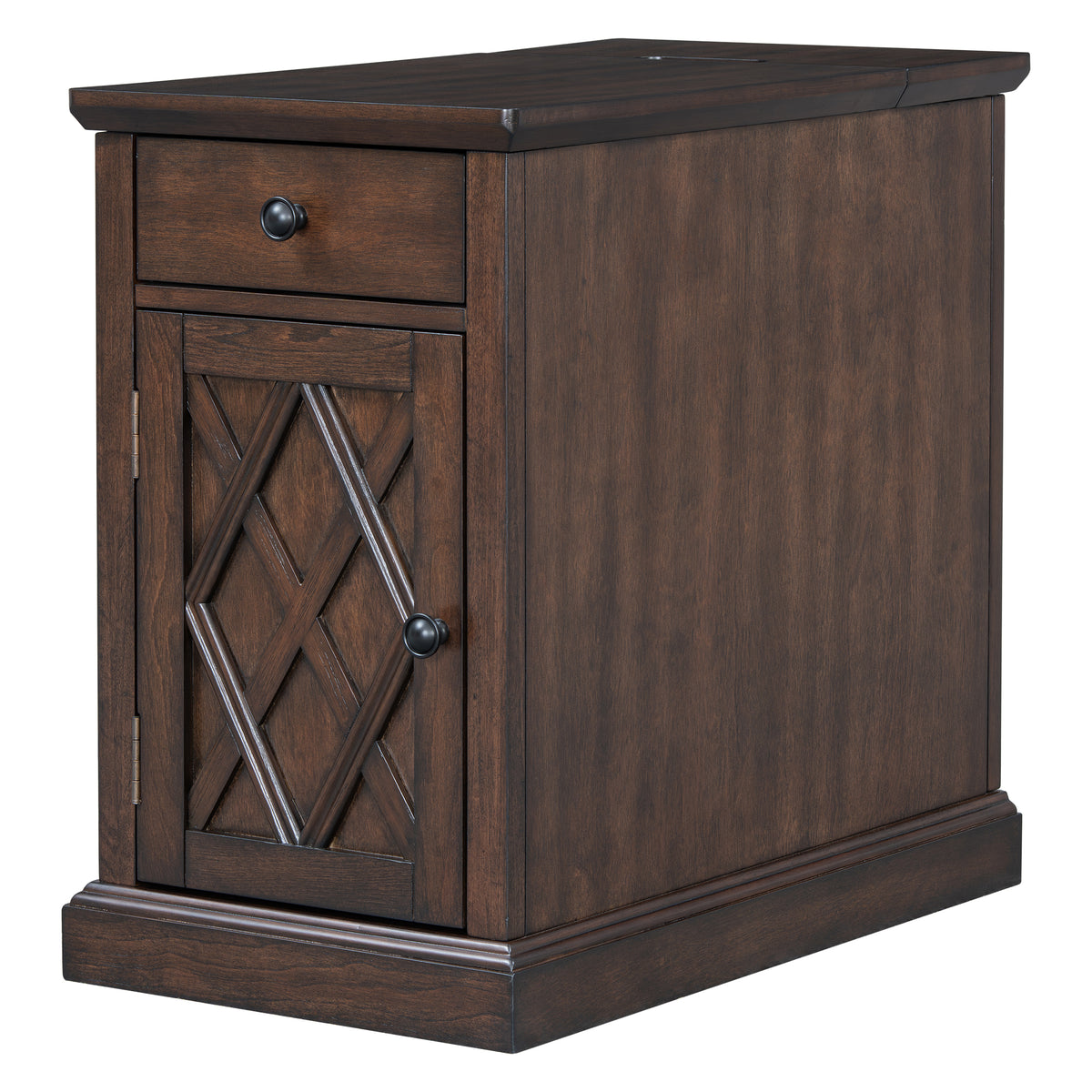 variant-group:rf-n724p353565d|Roomfitters Classic Charging End Table with USB Ports and Storage Drawer, Antique Brown