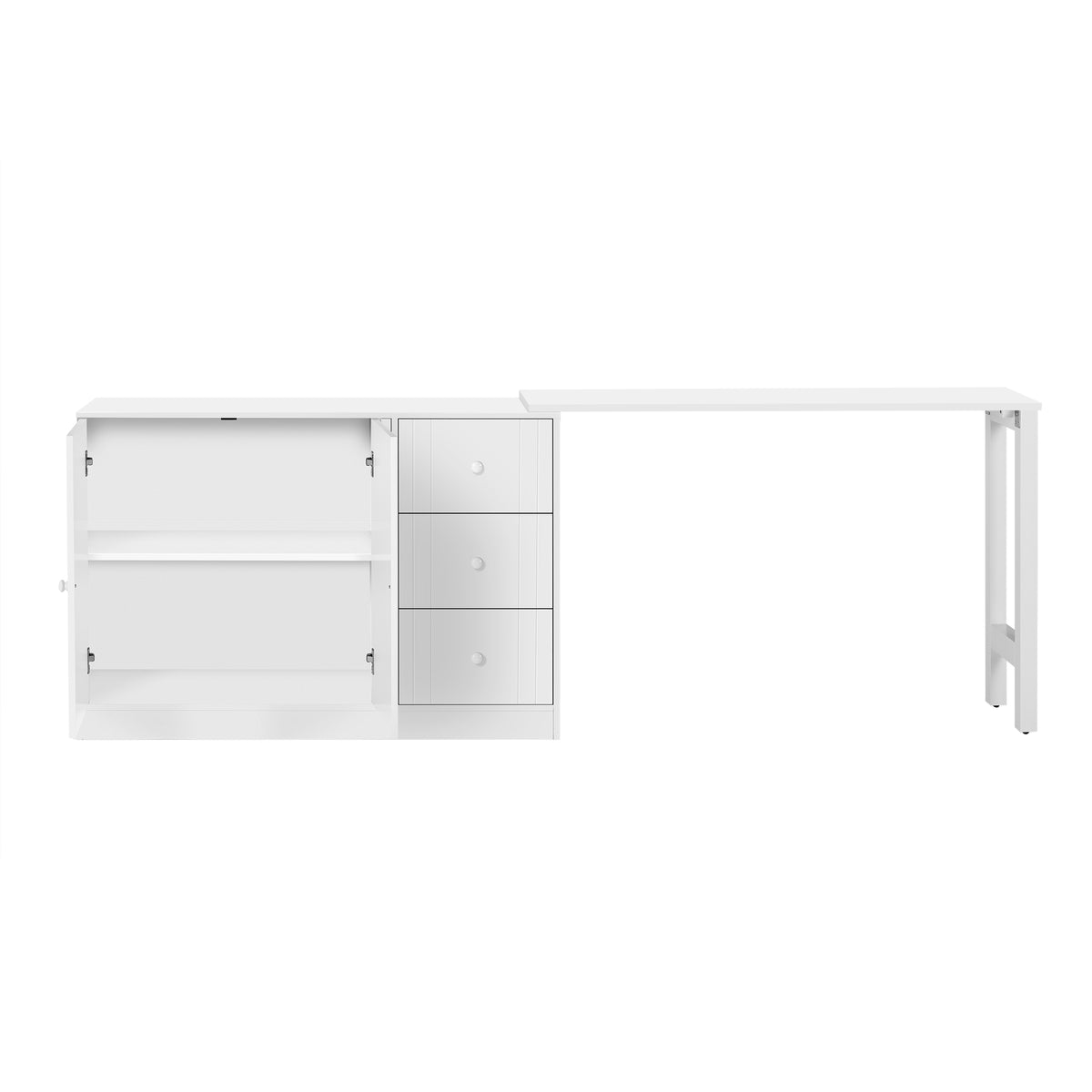 variant-group:rf-n711p334768k|Roomfitters Extendable Sideboard Buffet Cabinet with Storage, Multifunctional Console Table for Dining Room, White