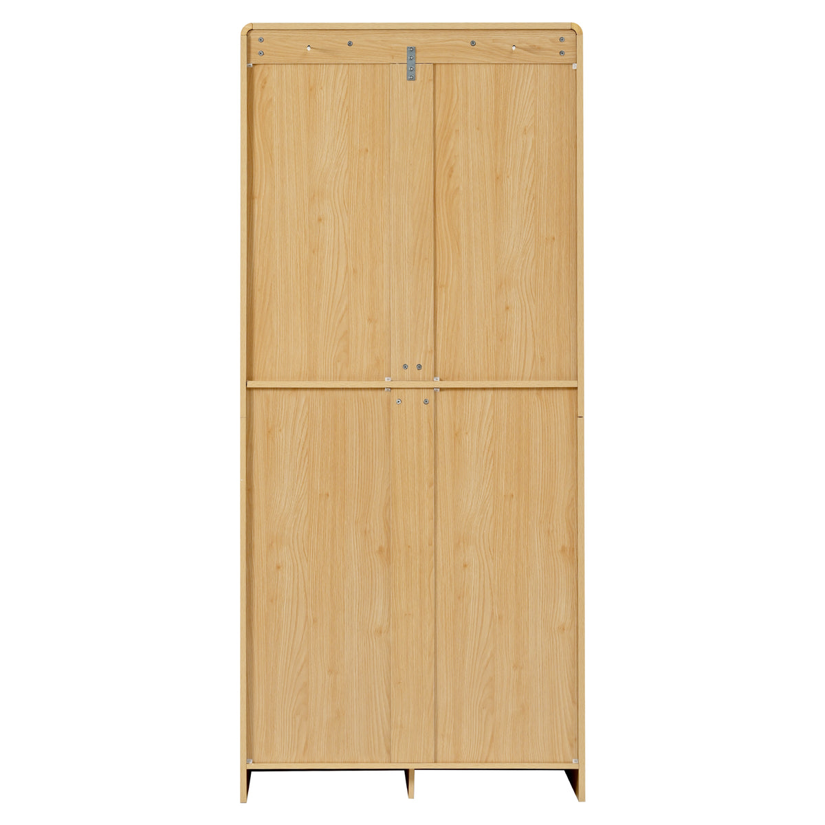 variant-group:rf-n707s000021y|Roomfitters 72" Tall Farmhouse Kitchen Pantry Cabinet with Curved Profile & 8 Door Shelves, Natural Oak